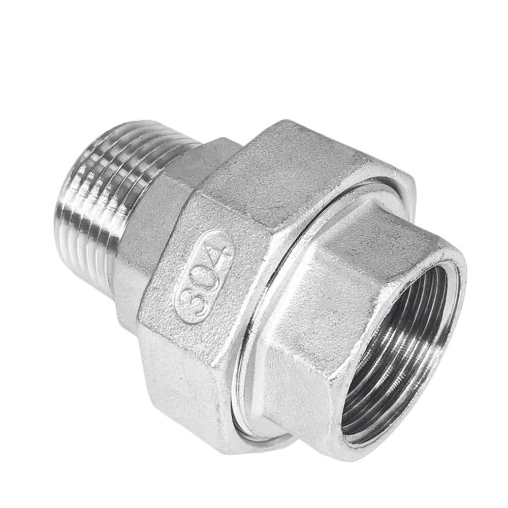 Gaojudaf Women's White Threaded Pipe Fitting And Pipe Fitting, 90 Degree Elbow Bsp Thread Ss304 Live Joint Coupling Union Connector 1Pc(,1Inch)