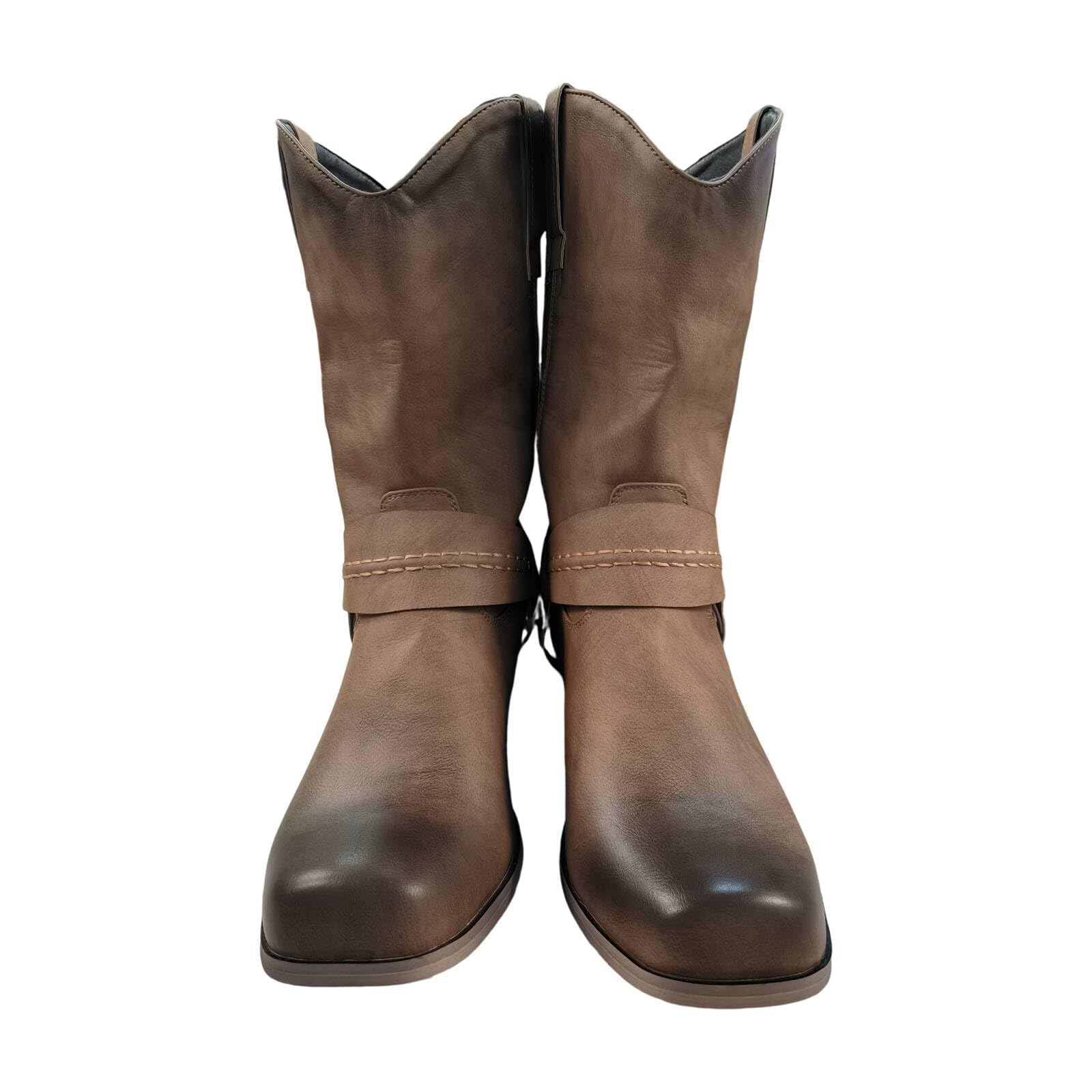 TangDao Stivali da Uomo Cowboy Western Stivali da Uomo in Pelle Vintage Autunno-Inverno