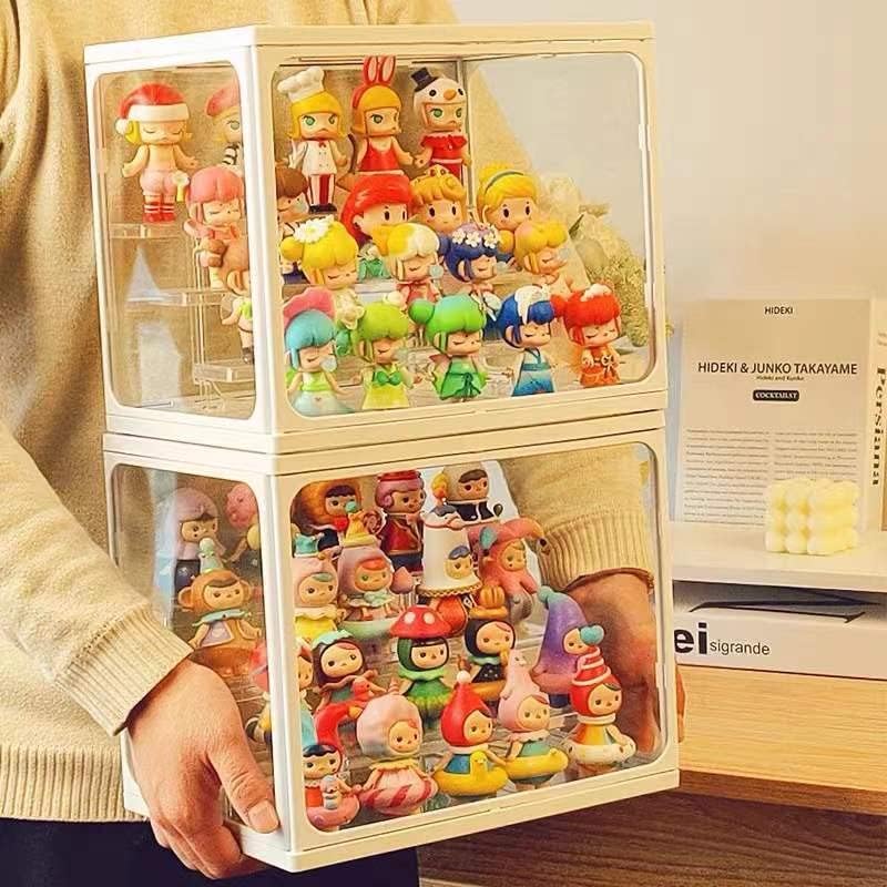 Miniatura 5 de Estuches de muñeca de cristal para exhibición vitrina pequeña figura de acción con estante coleccionable de almacenamiento 945 x 63 x 7 pulgadas 94