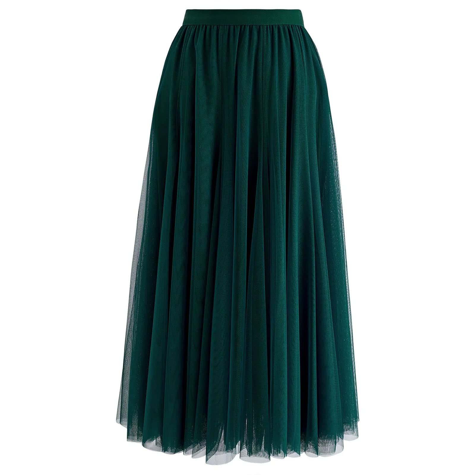 Chicwish Falda Larga para Mujer, Color Lila, Crema, Gris, Rosa/Negro, Multicapa de Malla, Ballet, Ballet, tutú, Falda Larga en línea A