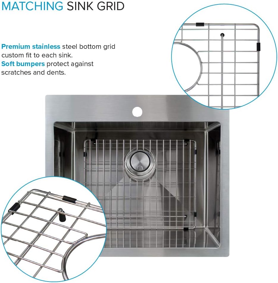 Transolid LSA1-252212-BS 25-in x 22-in Dual-Mount Laundry/Utility Sink Kit in Brushed Stainless