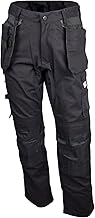 Unbreakable Men’s Stretch Work Trousers - Multi-Pocket Trade Pants, 4-Way Stretch Panels, Twin Holster Pockets, Reinforced External Top Loading Knee Pad Pockets, Reinforced Hem, Durable