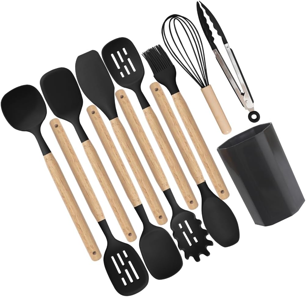 Multifunctional Cooking Tool Silicone Set On Nonstick Pan Functional For Various Cooking Tasks