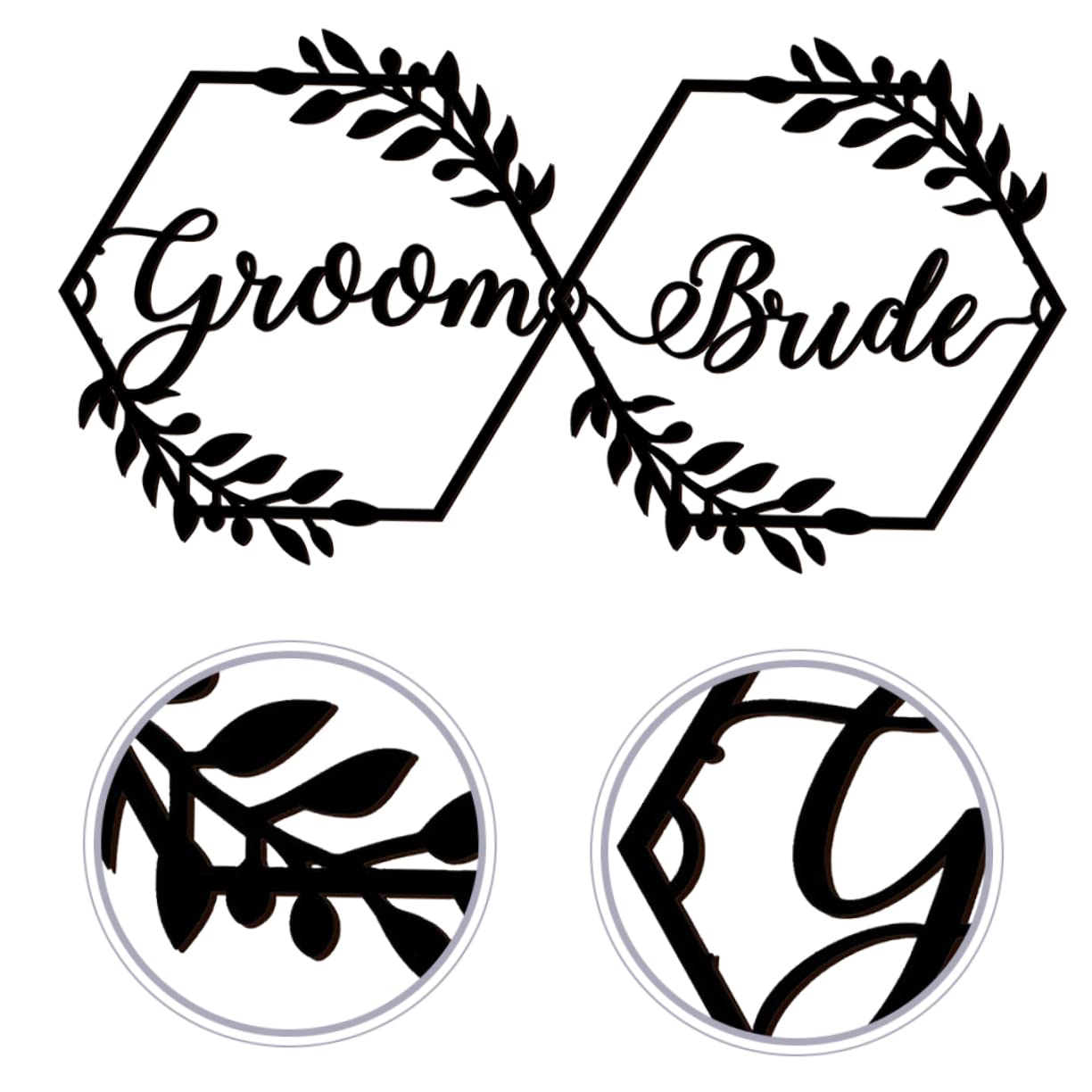 STOBAZA 3sätze Hochzeitsstuhl-schild Für Braut Und Bräutigam Elegante Dekoration Für Verlobungsfeiern Hochzeiten Und Bankette Charmante Holzschilder Mit Schleifen Für Frisch