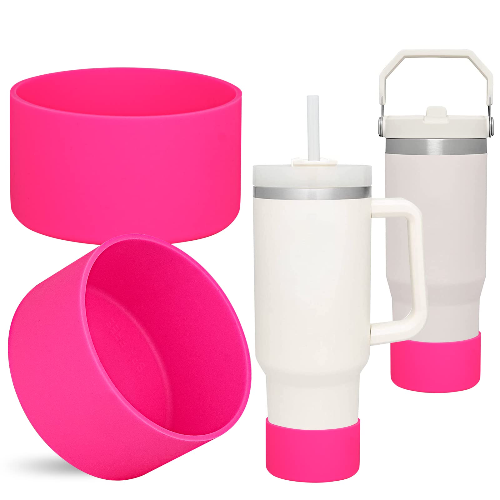 QIANHAI Silicone Boots Sleeve for Stanley Quencher 40 oz 30 oz Tumbler & IceFlow 20oz 30oz, Protective Water Bottle Bottom Bumper - Fits Hydro Flask/