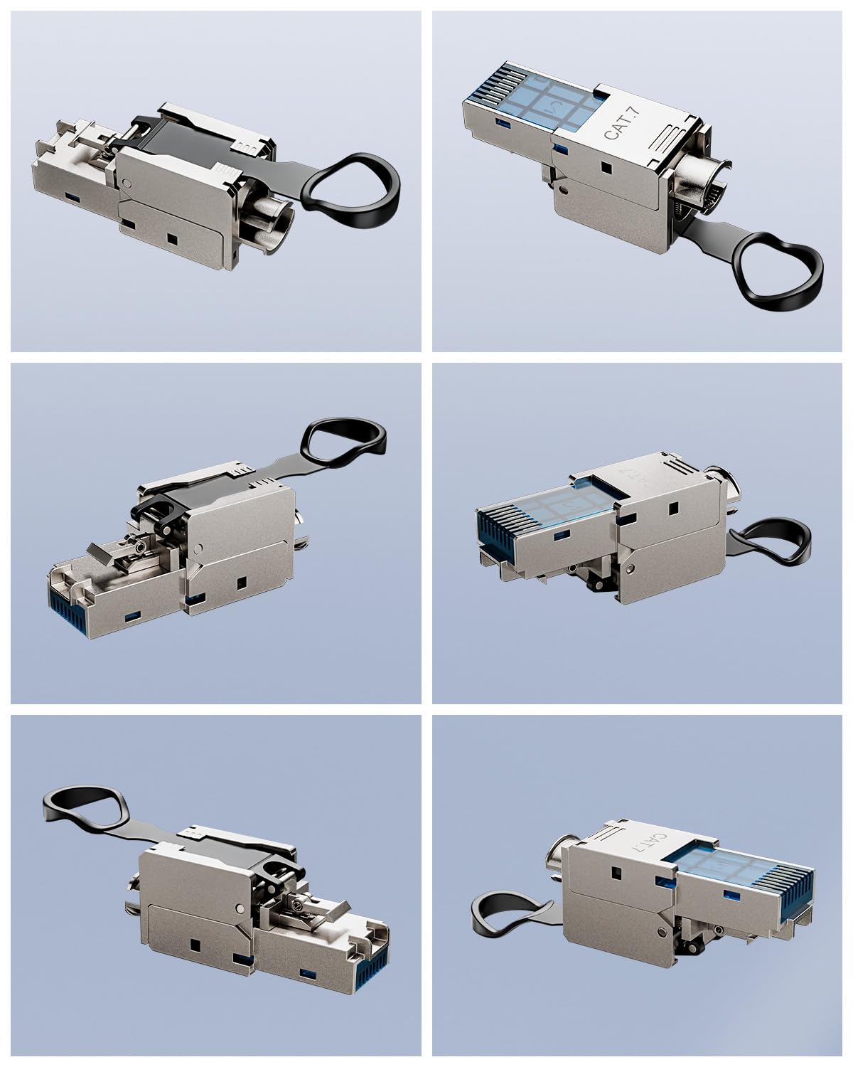 VCELINK Connecteur RJ45 sans Outil Cat7 Blindé, Plaqué Or, 12 Pièces