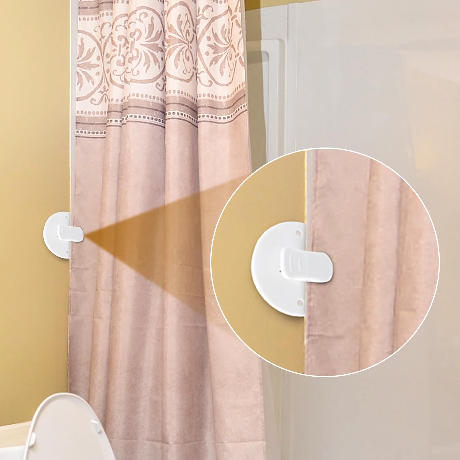 6 Stück Duschvorhang Clips Mit Saugnapf - Winddichte Halterung Für Duschvorhänge