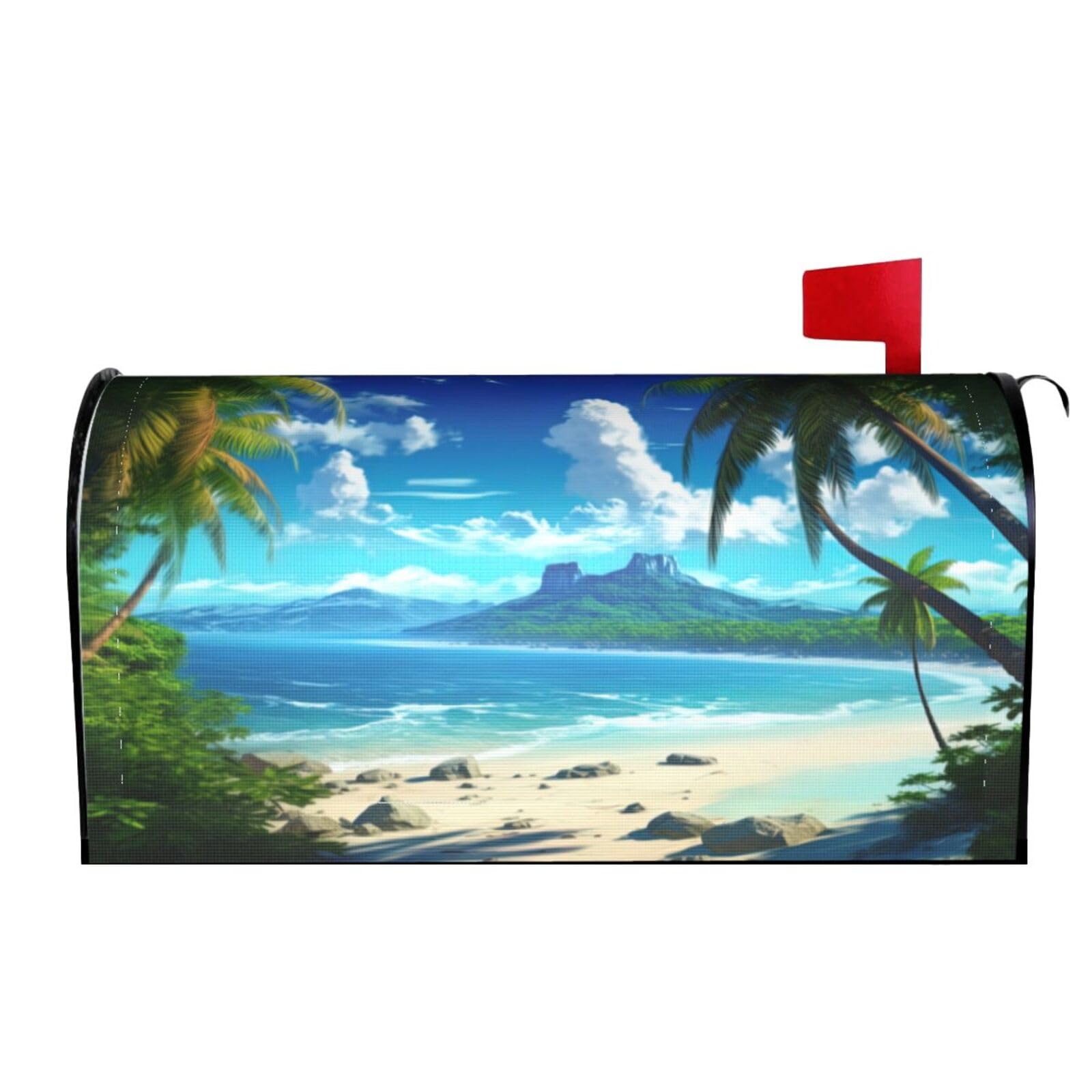 Summer Islands Beach Tropical Palm Tree 01 Mailbox Covers Magnetic Wraps Post Letter Box Cover Garden Home Decor