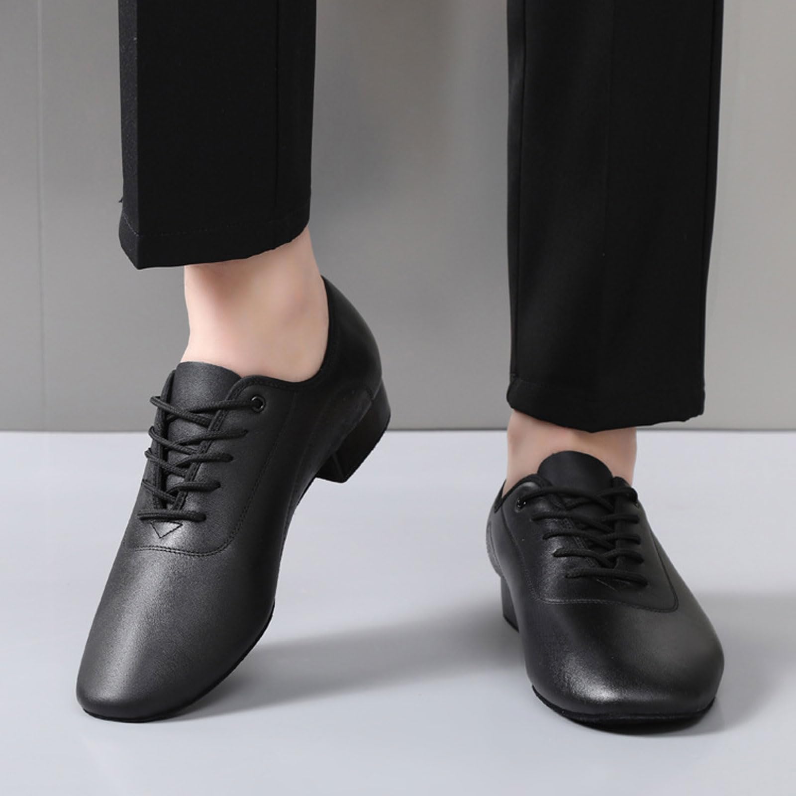 Chaussures De Danse Salon Viaoragiosa – Hommes, Semelle Caoutchouc/suede, Talon 2,5 Cm, Noir, EU 38-46