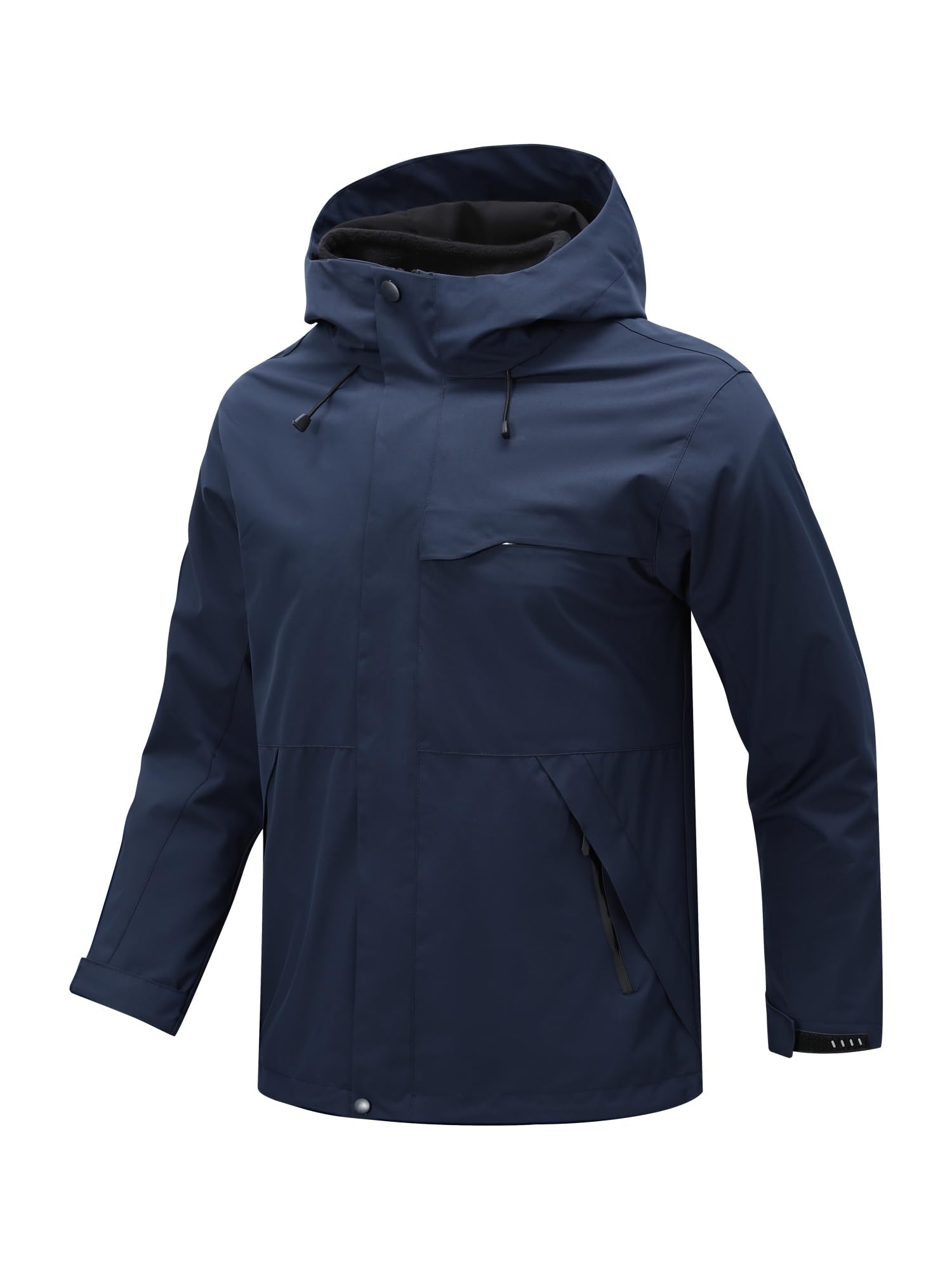 YOUTHUP Homme Coupe Vent Veste 3 en 1 Imperméable et Respirant Manteau à Capuche Doublé Polaire pour la Randonnée