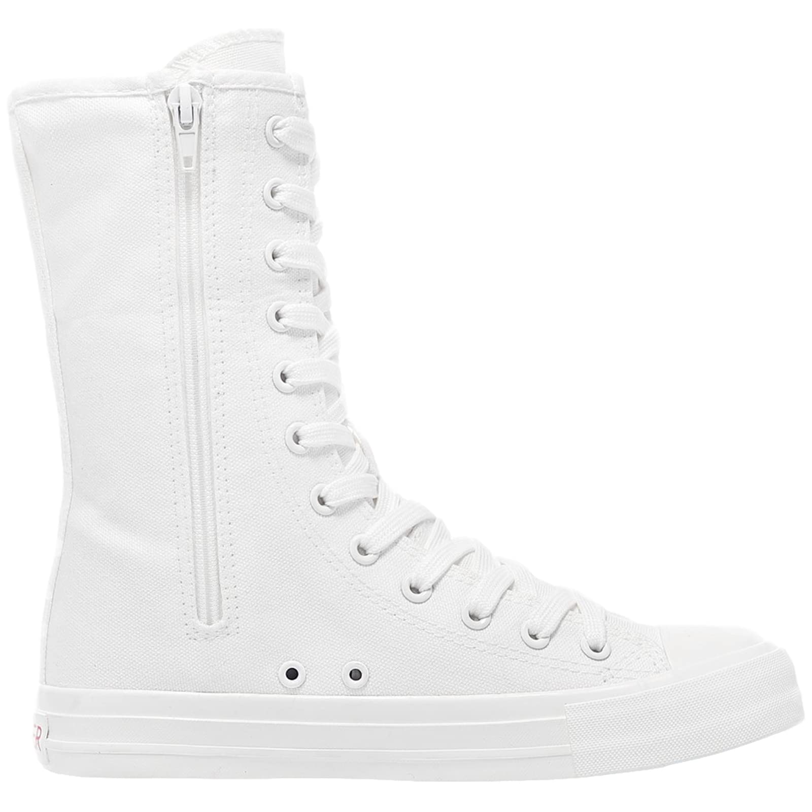 rismart Mujer Botas Lona Media pierna Punk Altos Cordones Moda Sneakers