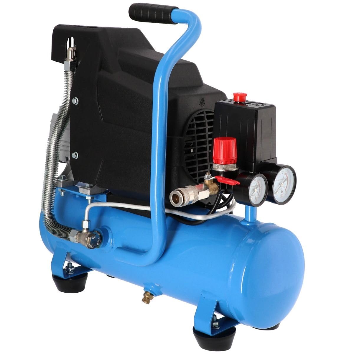 AIRPRESS Compresor de aire H 185-6 8 bar 1.5 CV 82.3 l/min 6 Lts. Compresor de aire pequeño con aceite - Compresor doméstico movil