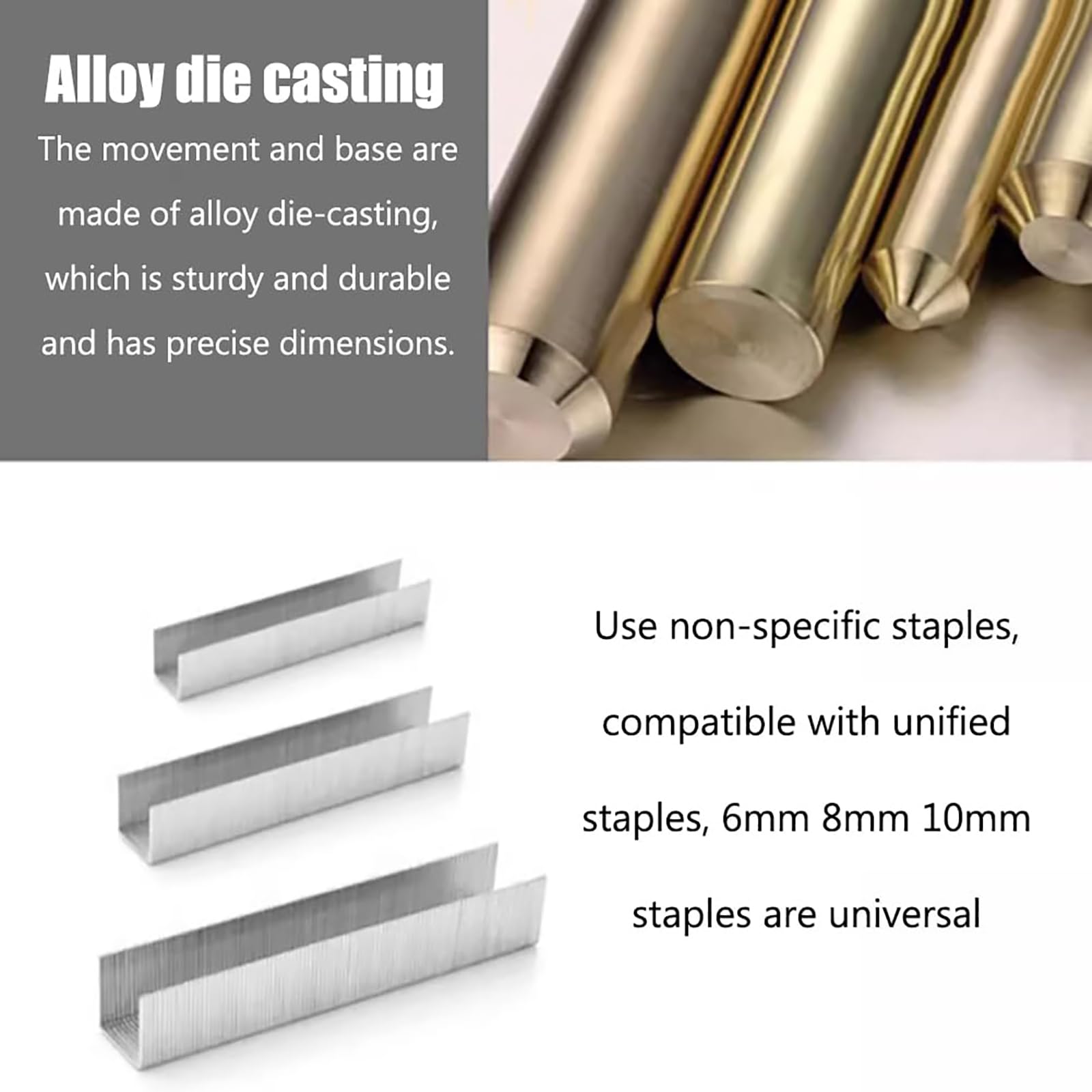 Agrafeuse à double tête, marges réglables, agrafes universelles pour agrafage de selle, design de type pince pour bureau et maison