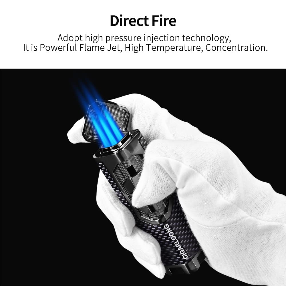 CIGARLOONG Cigar Lighter Personalized Triple Jet Torch Flame Refillable