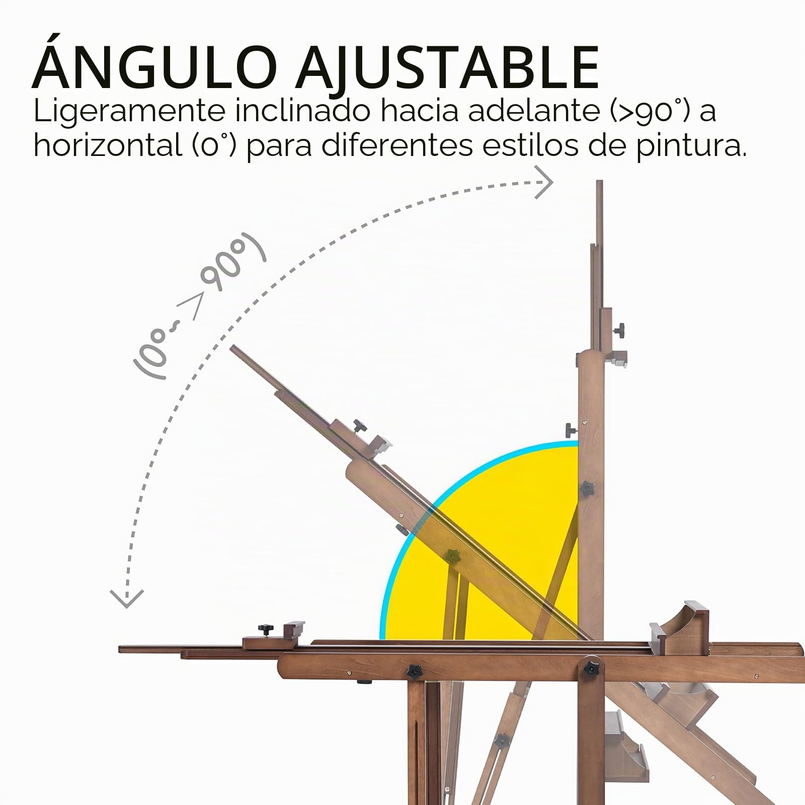 MEEDEN Caballete de estudio extra grande con marco en H – Caballete profesional de madera de haya maciza, soporte de caballete con 4 ruedas de bloqueo premium, capacidad máxima de 208.3 cm