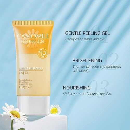 Miniatura 3 de Gel exfoliante facial de manzanilla de limpieza profunda hidratante suavizante, exfoliante suave, elimina la suciedad, aprieta los poros mejorando