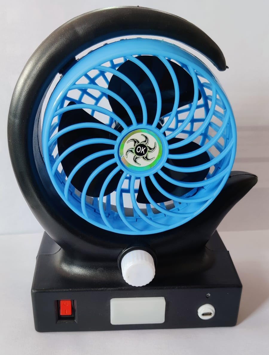 ROQO Mini Electric Portable Rechargeable Desktop Battery Fan and USB Charge Cable, Multicolored (B0C8D3NG55) Amazon Price History, Amazon Price Tracker