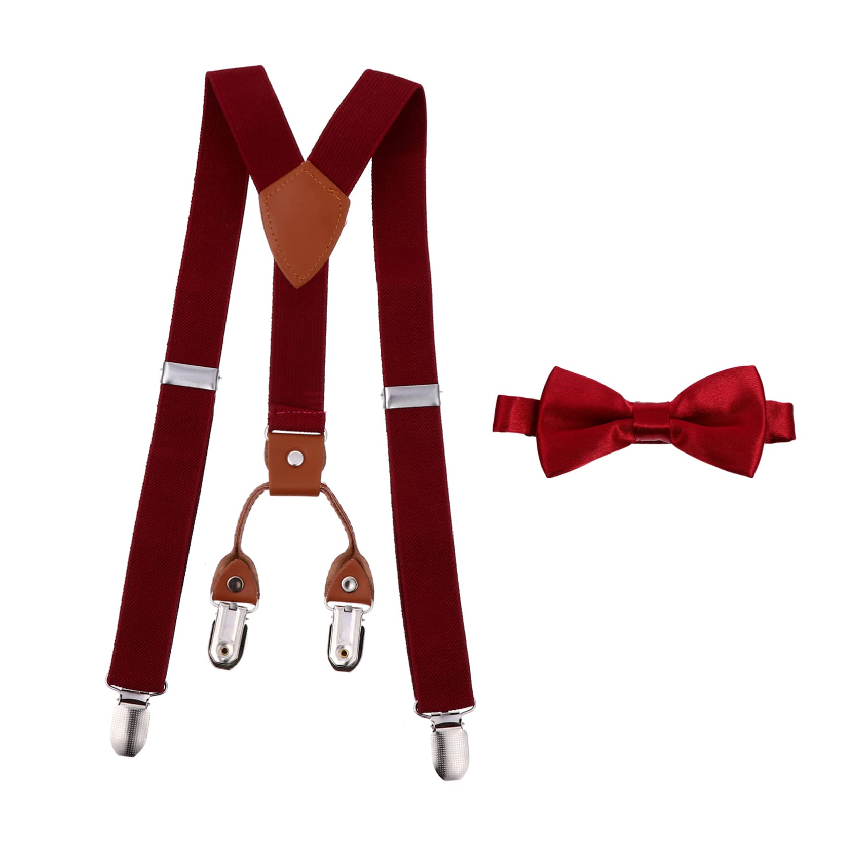 FRCOLOR Boys Girls Suspenders Bow Tie Set Toddler Adjustable Suspenders Kit Bow Tie