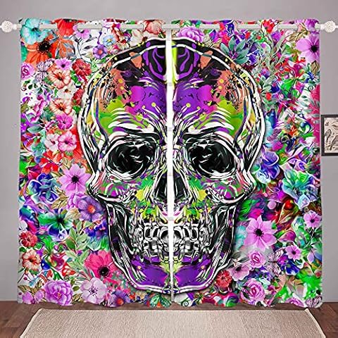 Cortinas de Sherpa de Calavera, Floral, Estilo gótico Cover
