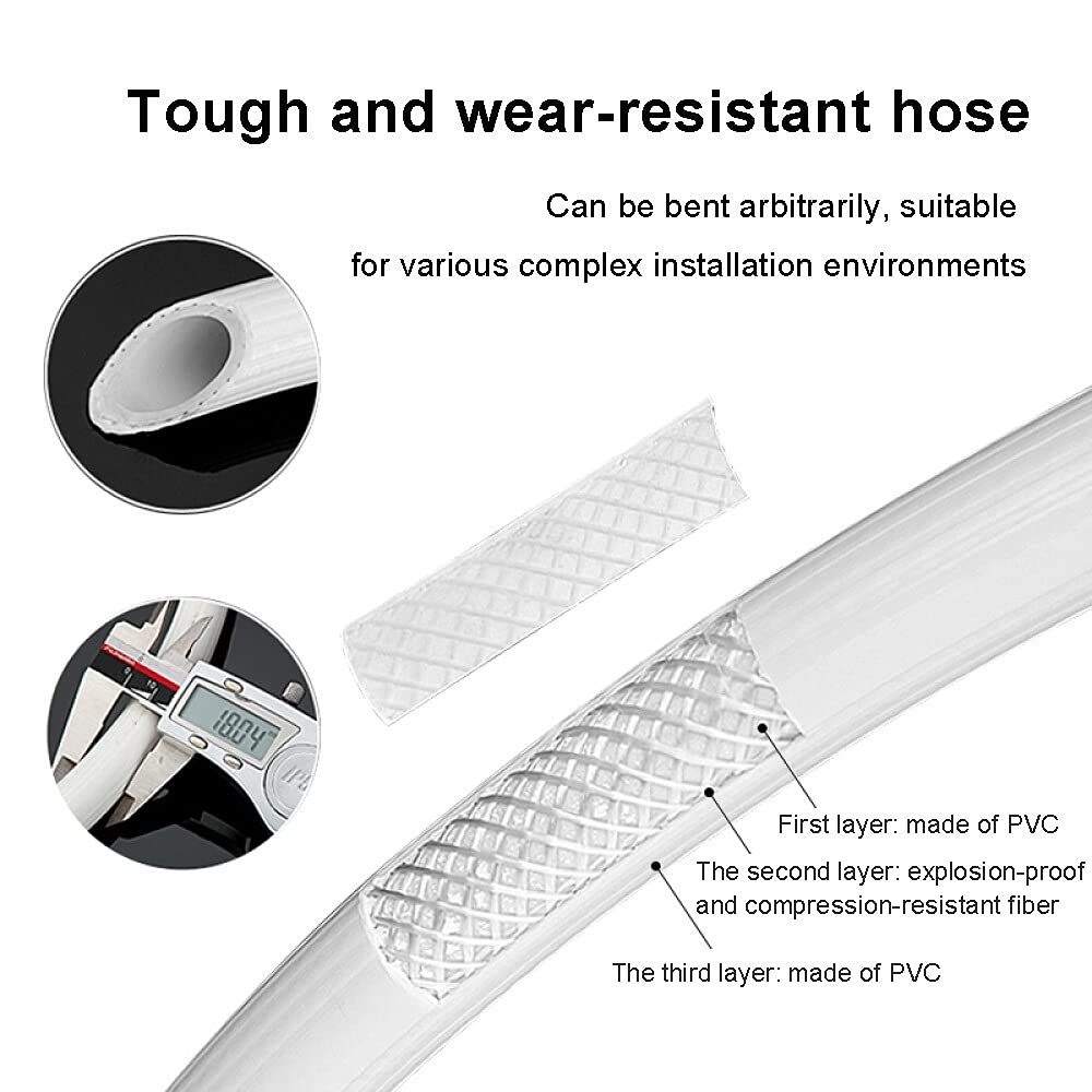 Mangueras de lavadora Entrada de conector de lavadora de PVC G1 / 2 ", Tubo de extensión de manguera de entrada de agua, Tubo a prueba de explosiones engrosado de tres capas, 1.5M, 2M, 3M, 4M, 5M, 10M