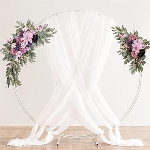 Miniatura 7 de BMQDSM Kit de flores artificiales de arco de boda (paquete de 2) para decoración de boda, ceremonia y recepción (morado)