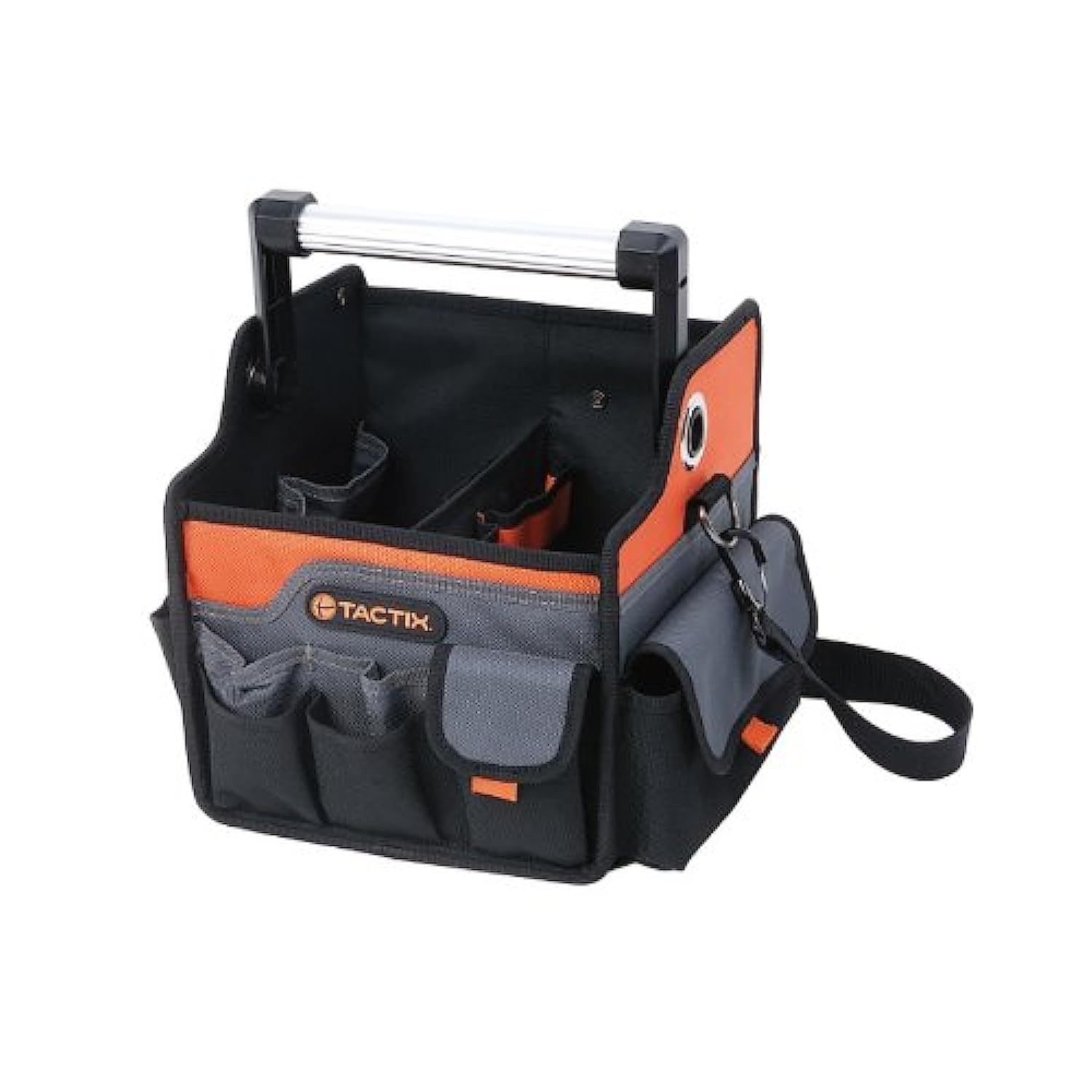 バッグ tricky Tactix 323161 Electrician Tote Tool Bag, 10-Inch, Black/Orange
