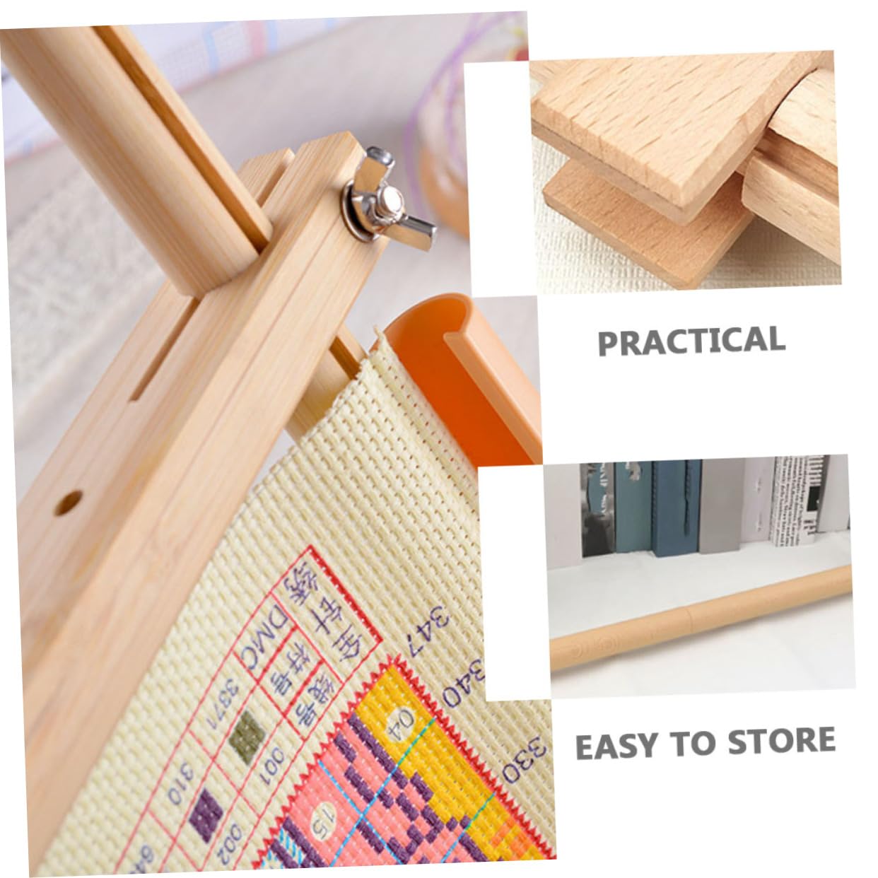 SHINEOFI Bastidor de Madera para Bordar Práctico, Soporte Compacto