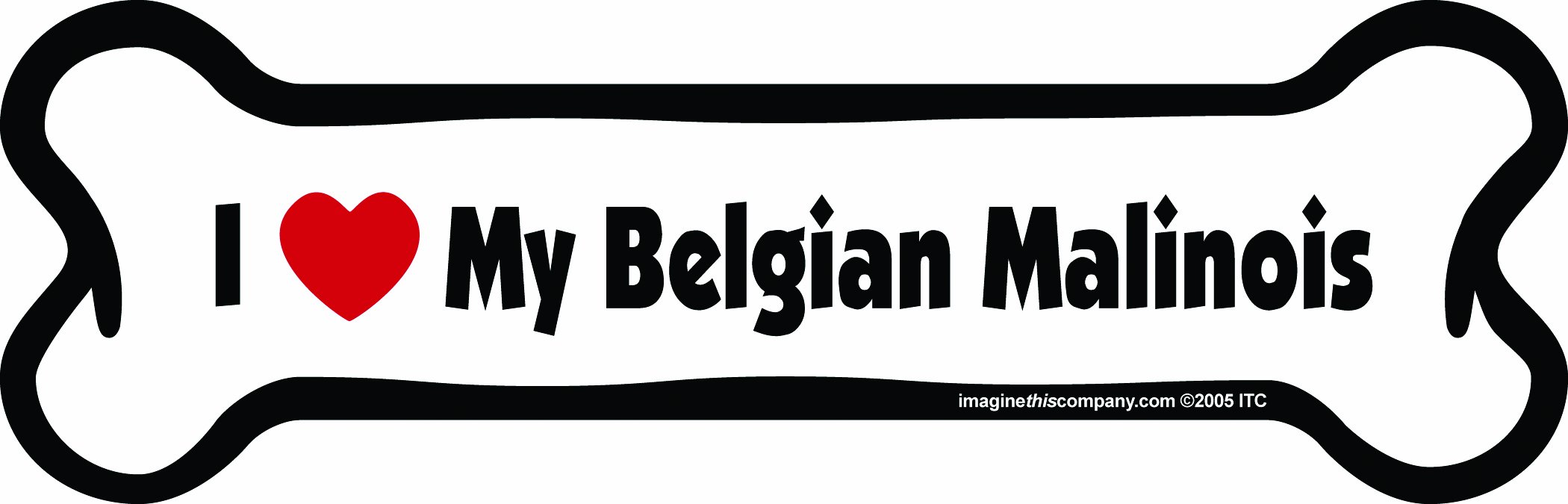 Imagine This Company I Love My Breed Bone Shaped Pet Magnet Removable Magnets for Cars Fridges Lockers More
