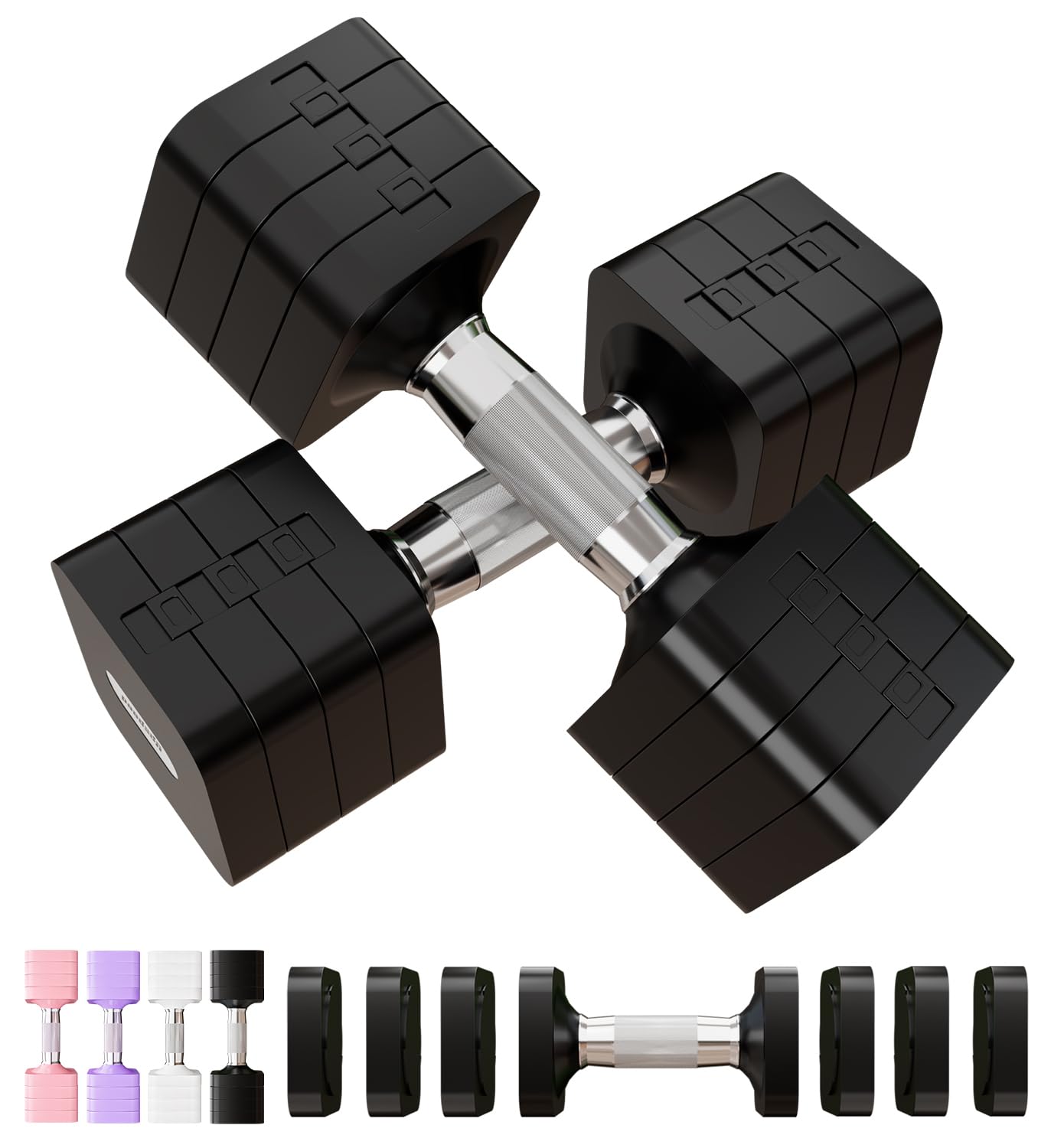 15LB 20LB 30LB 40LB 50LB Adjustable Dumbbell Set Free Weights Dumbbells Set for Women Men Hand Weights Sets