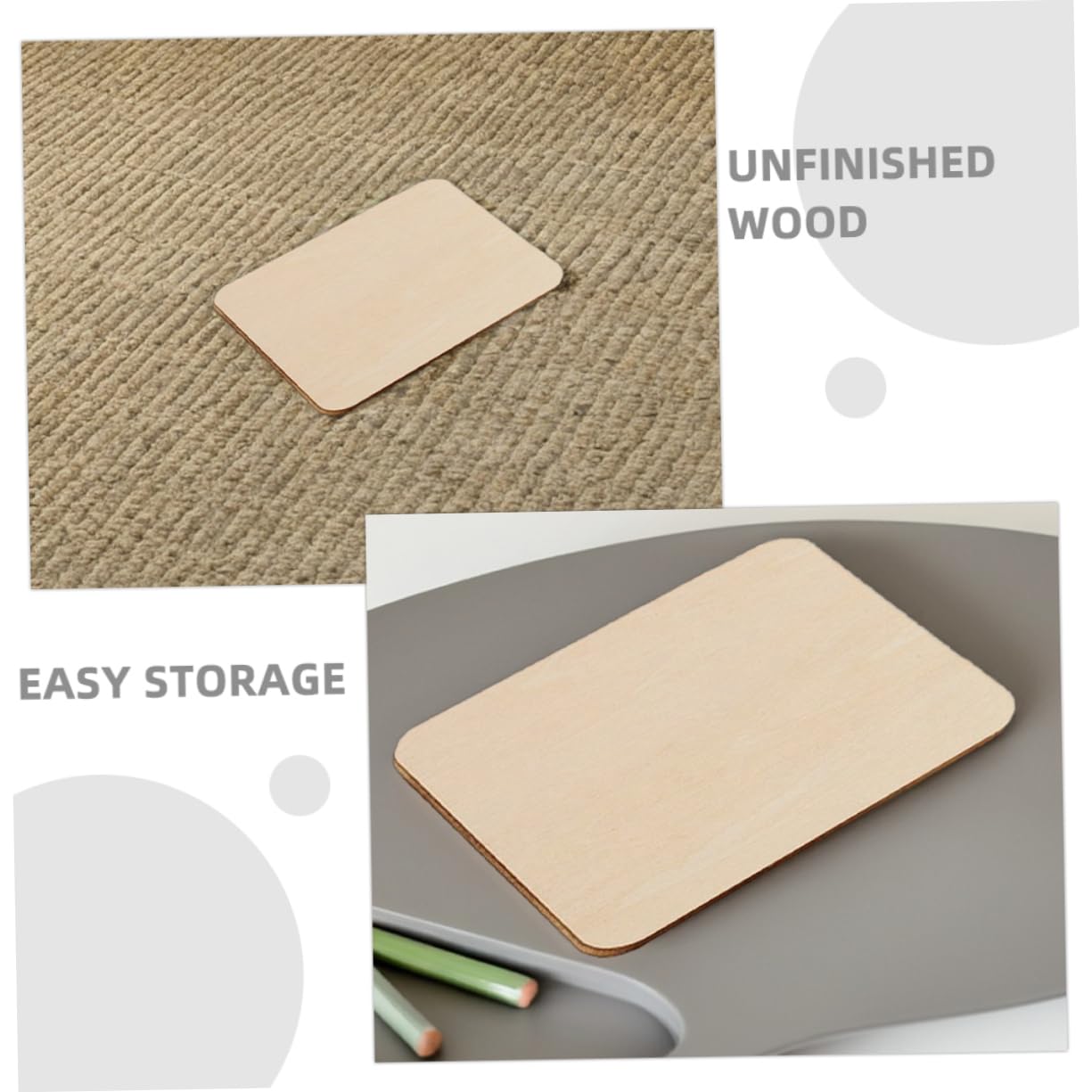 Homoyoyo 100 Cuadrados de Madera en Blanco para Manualidades, Piezas Pequeñas para Pintar y Proyectos Creativos para Niños