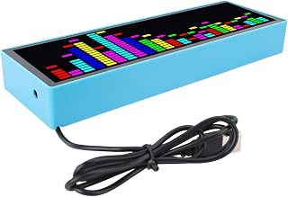 Pantalla LED Music Spectrum, Música Espectro Reloj RGB Colorido 16x24 Rhythm Light Nivel de Luz Sensor de Voz Efecto de la Pantalla del Efecto para Acampar la Cáscara Azul del