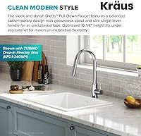 Vista 4 de Kraus Oletto - Grifo de cocina contemporáneo con un solo mango extraíble en cromado, KPF-3104CH