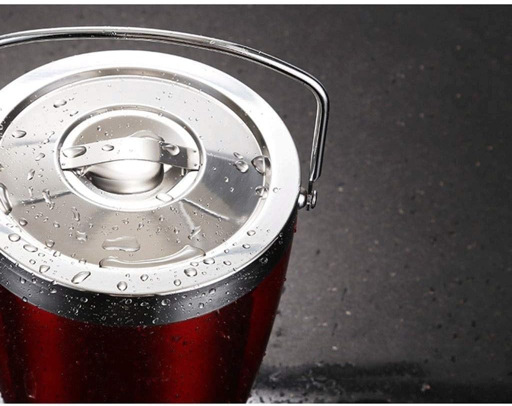 Cubitera Botella Vino Cubo de Hielo Cubo de Acero Enfriador de Botellas de Acero Inoxidable de Pared Enfriador de champán, Vino, Enfriador de Cerveza para Fiestas Asas de Transporte