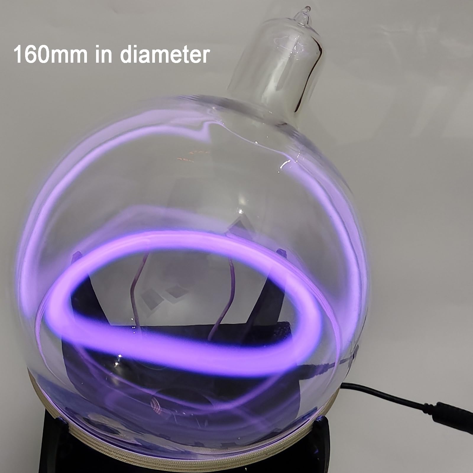 Esfera De Plasma con Circuito Toroidal, Excitador De Plasma DIY, Esfera De Vidrio De Xenón - Diámetro 16 Cm/6,3 Pulgadas, Ideal para Decoración De Fiestas
