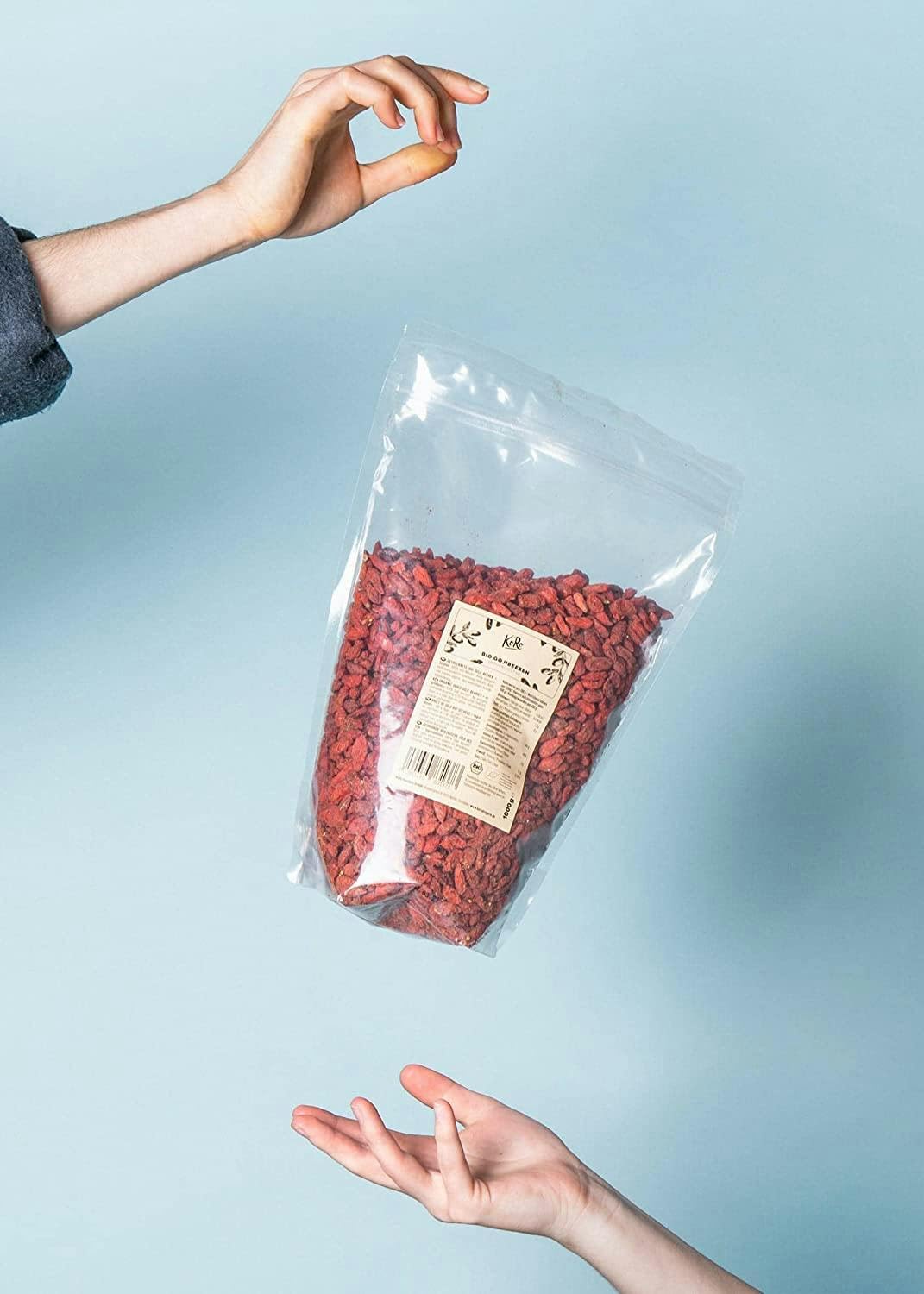 KoRo Baies de Goji Bio 1 kg – Super-aliment Naturel, Séchées Sans Additifs, Riches en Fibres et Protéines, Idéales pour Mueslis, Salades et Recettes