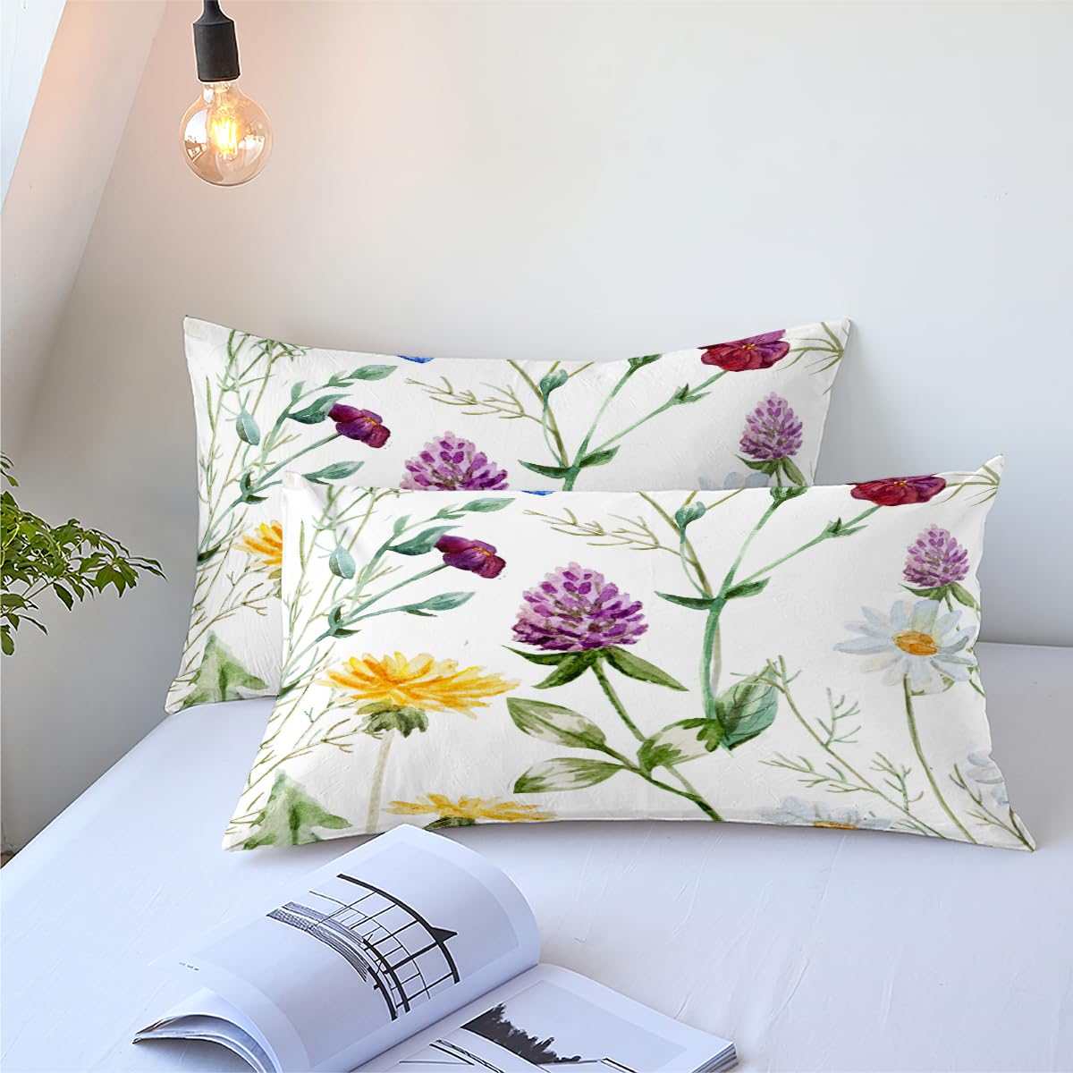 Bettdecke 220x240 cm 4 Jahreszeiten Bettdecke, Bunter Blumendruck Mikrofaser Steppdecke, Weiche und Bequeme Ganzjahresdecke, Deal für Allergiker