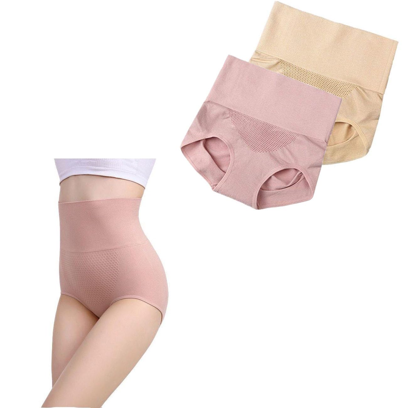 akado Tummy Tucker Women Shape wear Tummy Shaper for Women Body Shaper Tummy Tucker Women Belly Fat Abdomen Pants for Women Women Waist Shaper Belly Shaper - 2pc, Pink + Skin-picture-18
