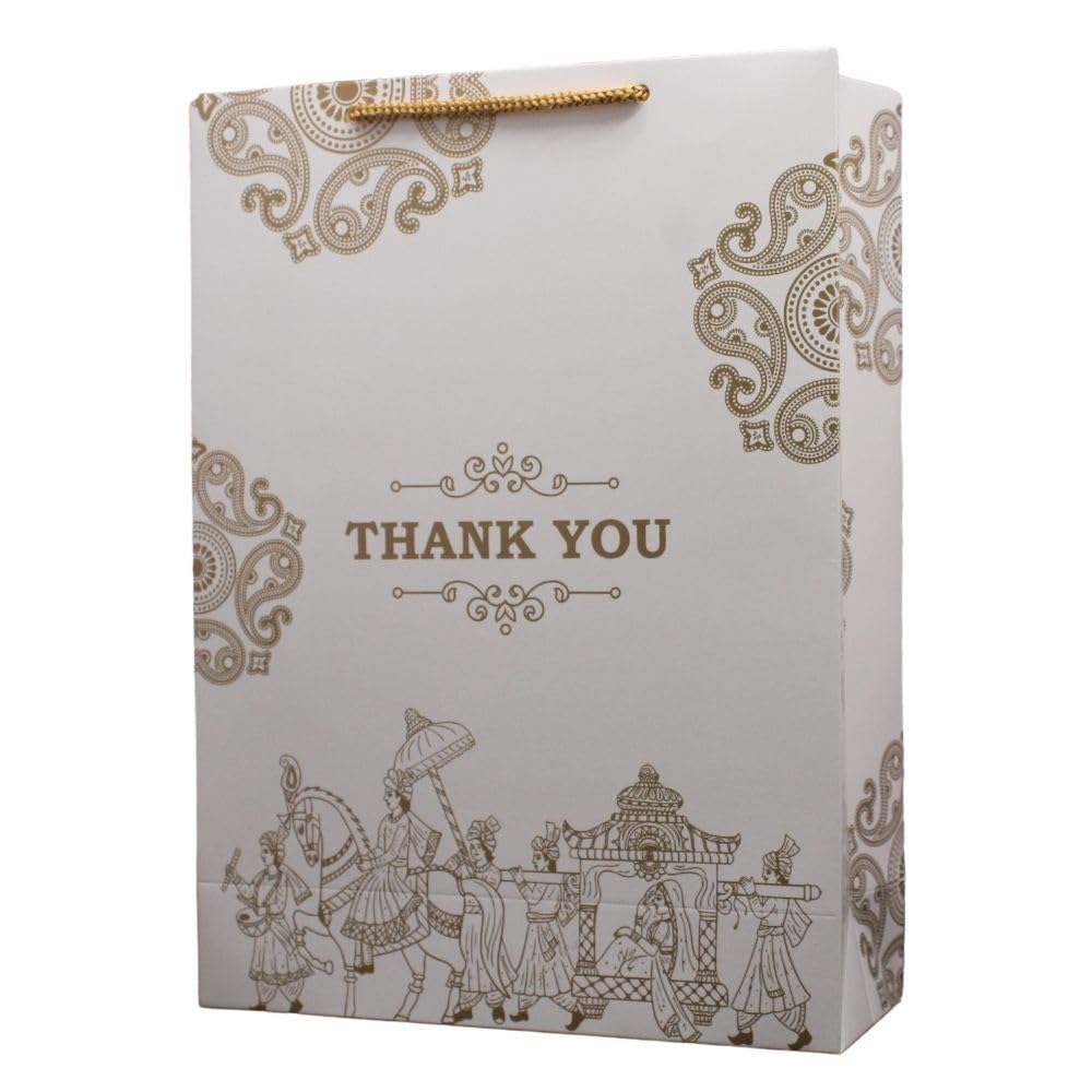 TASCHE Pallaki Thank U Wedding Design Paper Gift Bags for Return Gifts | Weddings | Birthday | Holiday Presents (Pack Of 40 l 11x8x3 Inches) (B0CR5WVK8R) Amazon Price History, Amazon Price Tracker