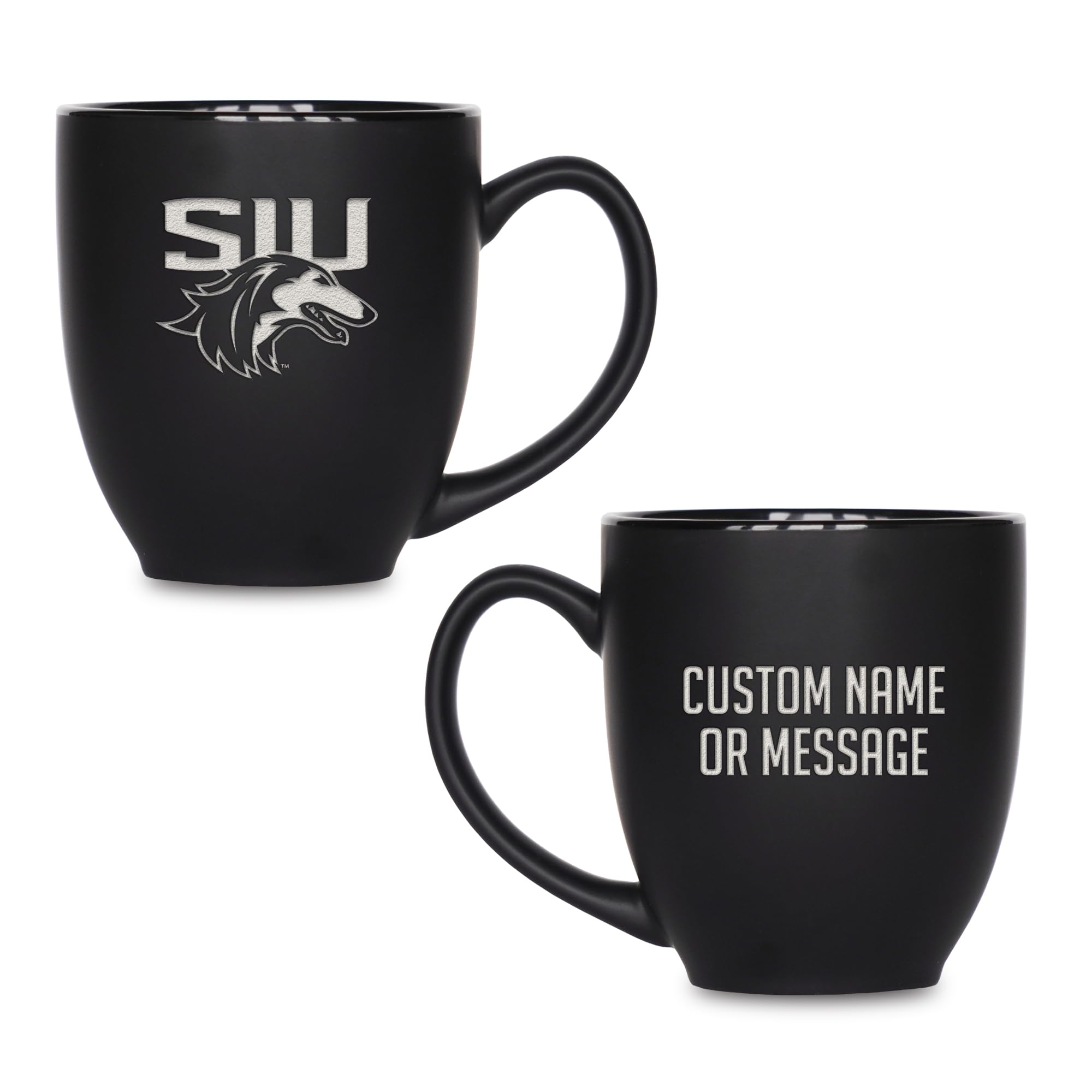 Rico Industries NCAA Primary 15-Oz Personalized Matte Black Bistro Mug - for Hot or Cold Drinks