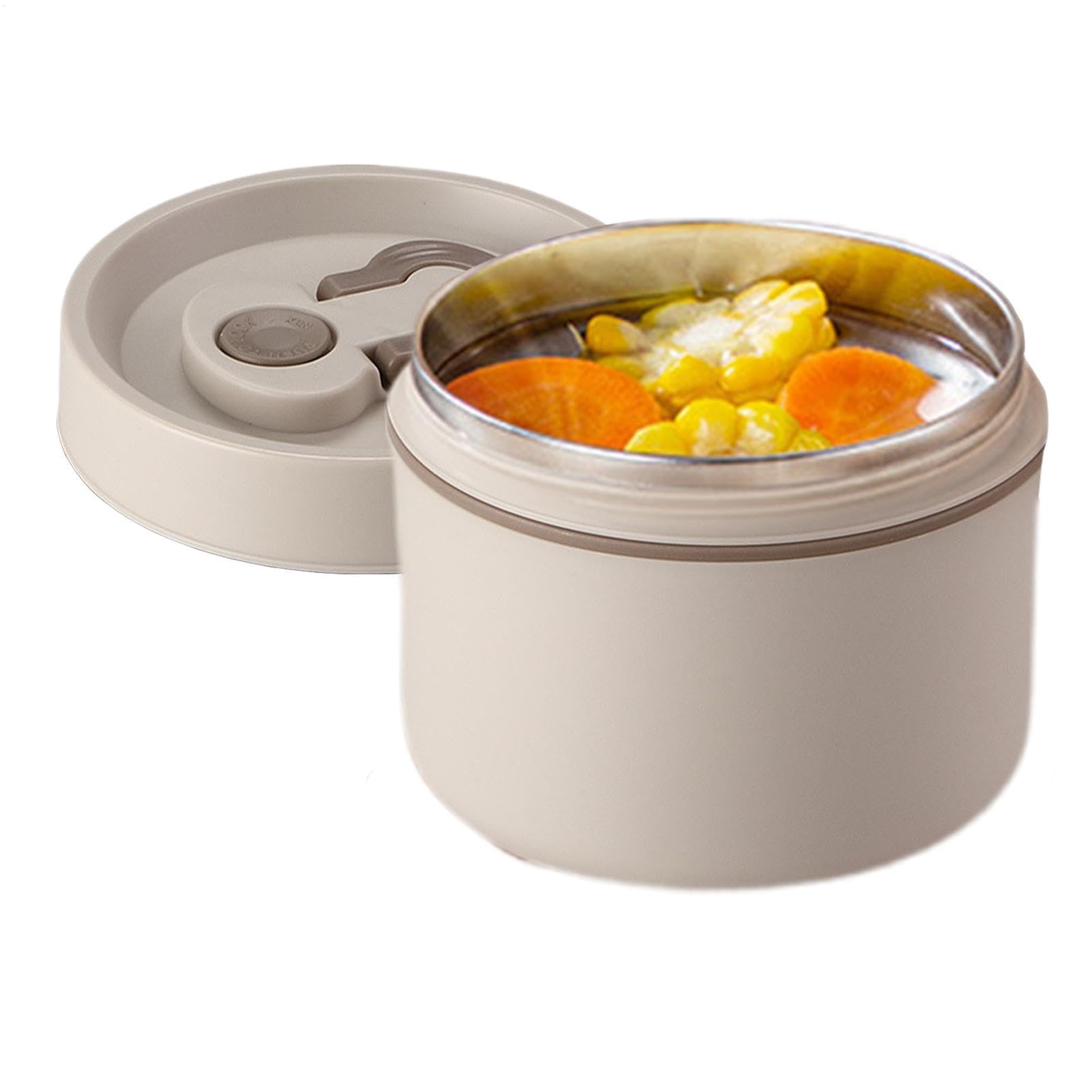 Portapranzo in Acciaio Inox, Contenitore Termico per Alimenti, Contenitore per la Preparazione dei pasti, Contenitore Portatile per Alimenti, Acciaio Inox