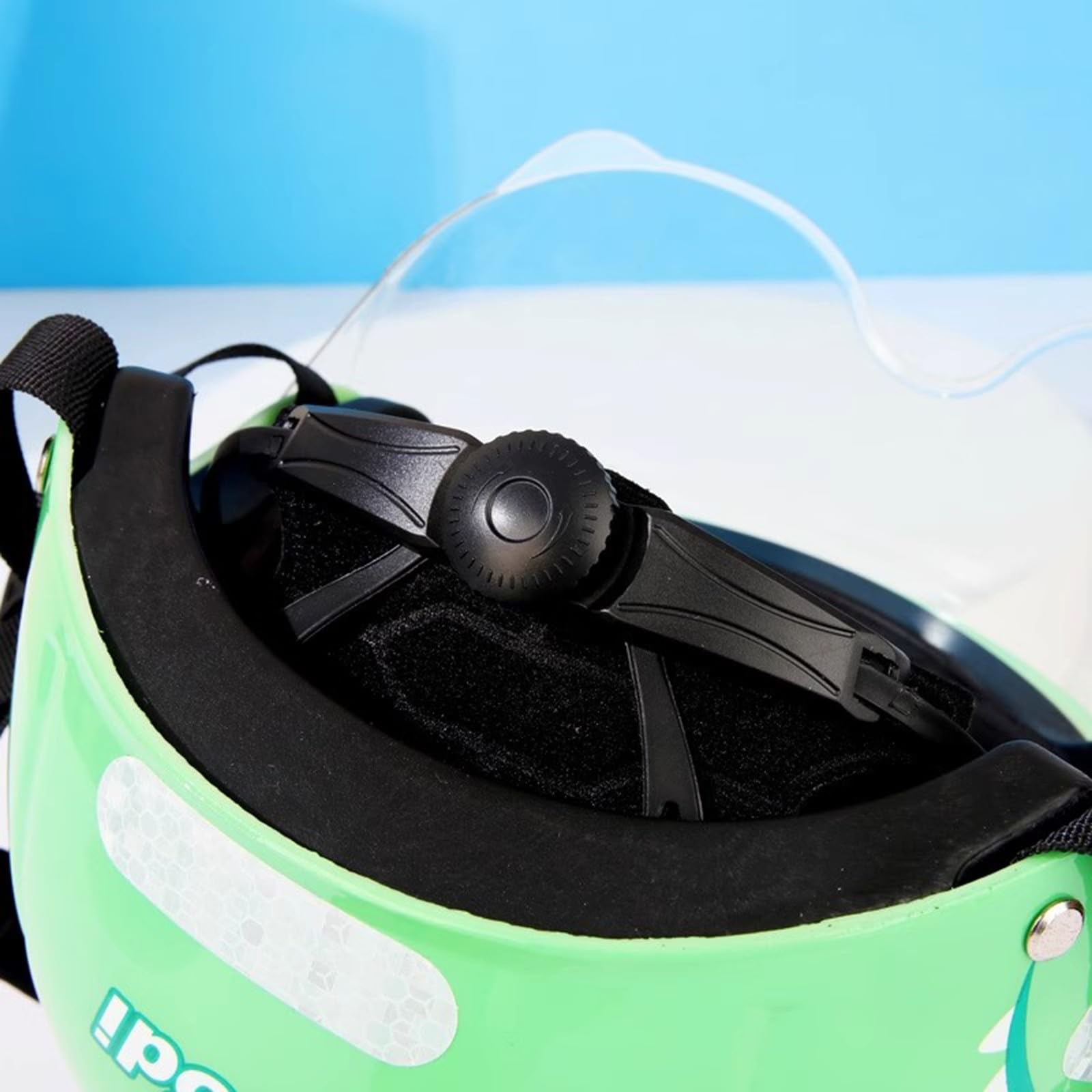 Casque de Moto Mignon pour Enfants avec visière pour garçons et Filles, Demi-Casque Ouvert, Casque de Rue rétro de Dessin animé 3/4, Casque de Scooter, de vélomoteur, de VTT L,49-54CM