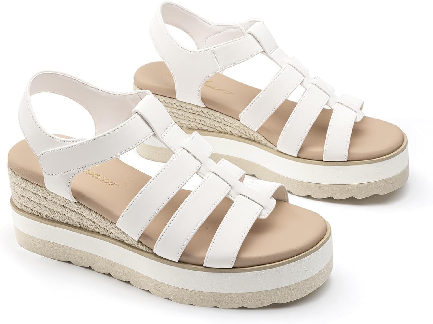 Athlefit Espadrille Low Wedge Sandals for Women Comfortable Casual Open Toe Platform Sandals for Summer Beach Vacation - Image 6