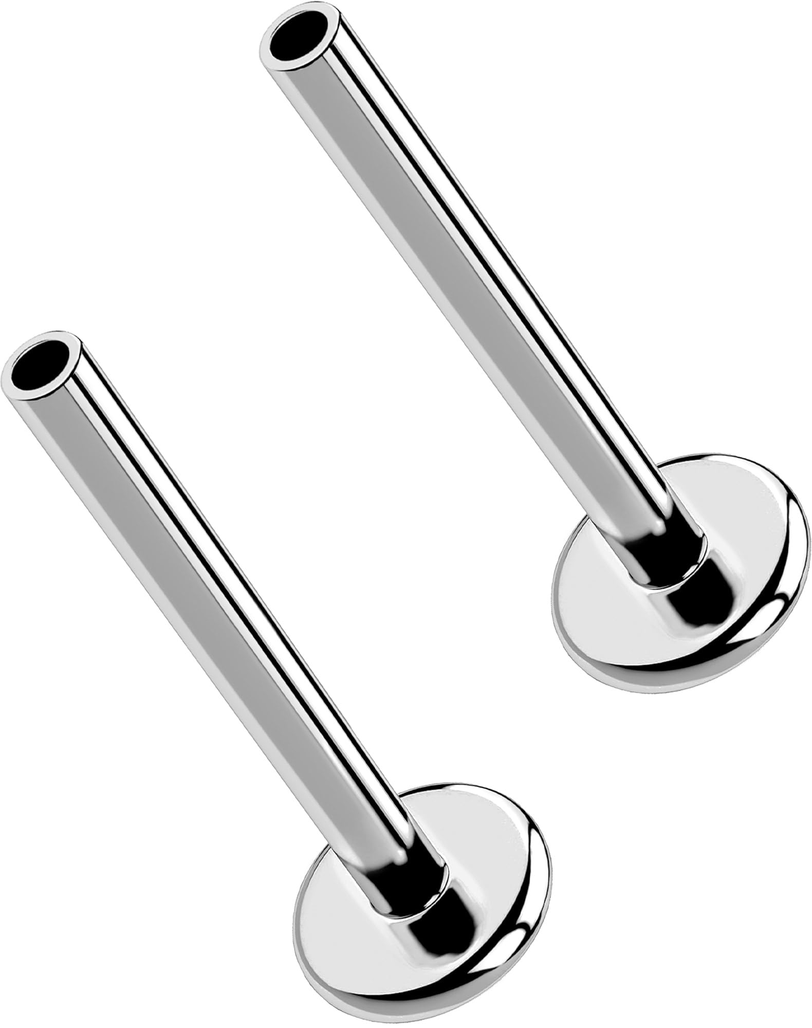 G23 Titanium Flat Back Post (Post Only), Threadless Push Pin & Internally Threaded, 16G/18G/20G, 4.5-14mm, Silver/Gold/Black, Round/Heart/Star/Flower Base for Nose, Helix, Tragus