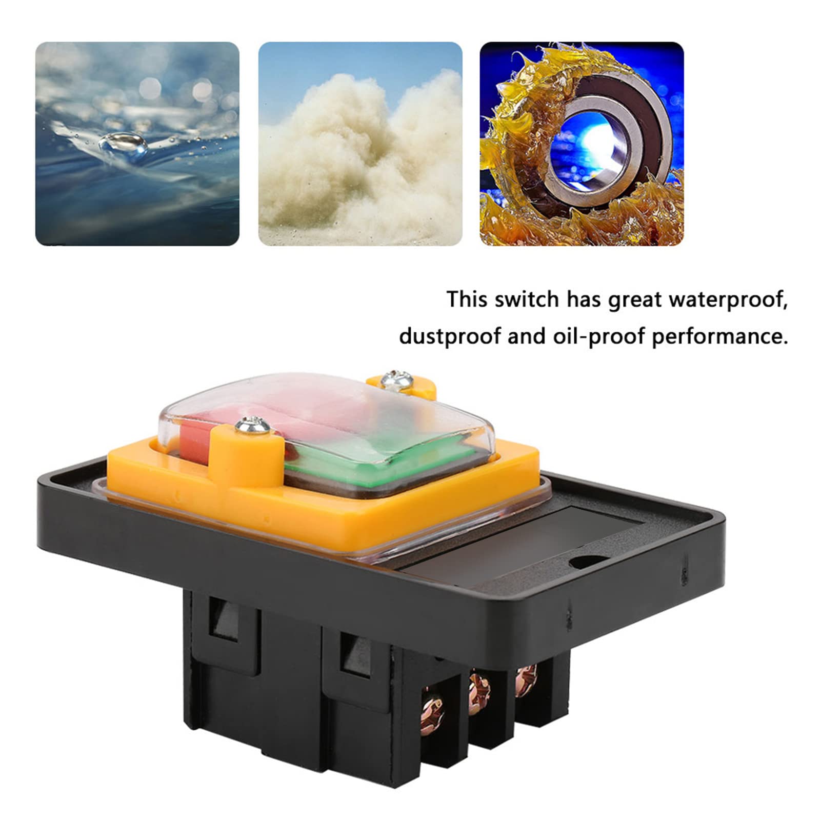 Waterproof Start Stop Switch 10A 220V/380V ON-OFF Push Button Switch ...
