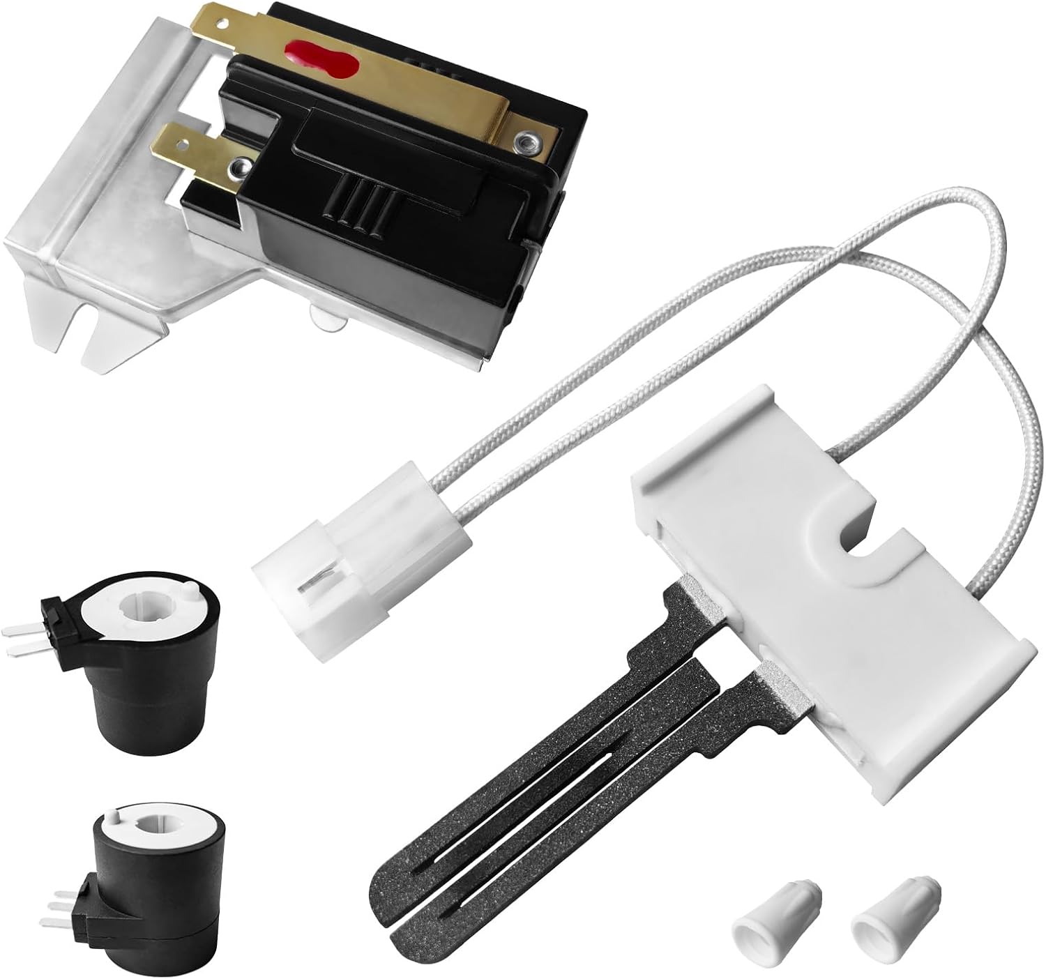 Dryer Repair Kit Includes 279311 Igniter 279834 Gas Valve Coil 338906 Gas Dryer Flame Sensor Compatible with Whirlpool Maytag Kenmore Gas Dryers