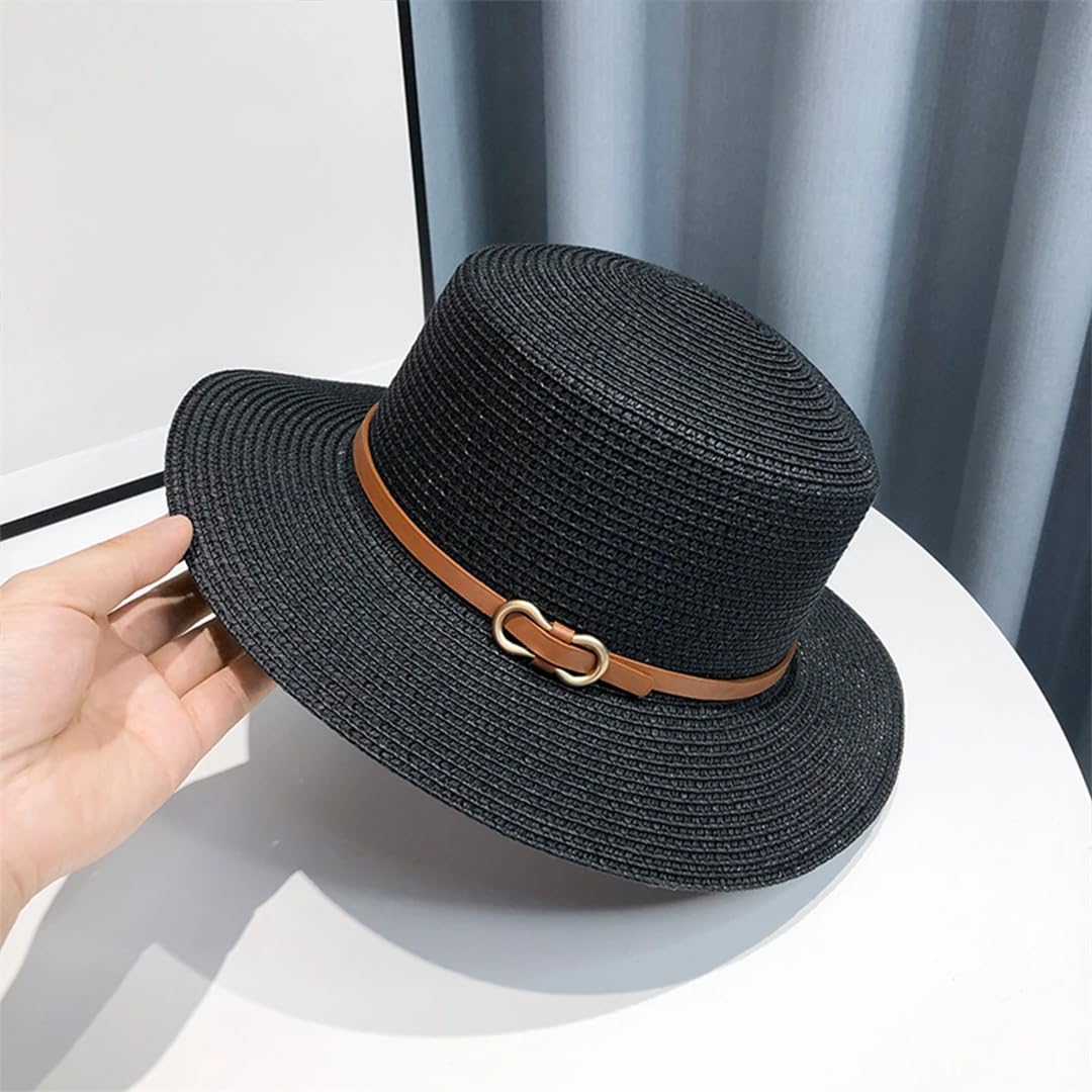 Cappello di paglia da donna, cappello da pescatore, protezione solare, cappello da pescatore, stile francese, da spiaggia, cappello di paglia