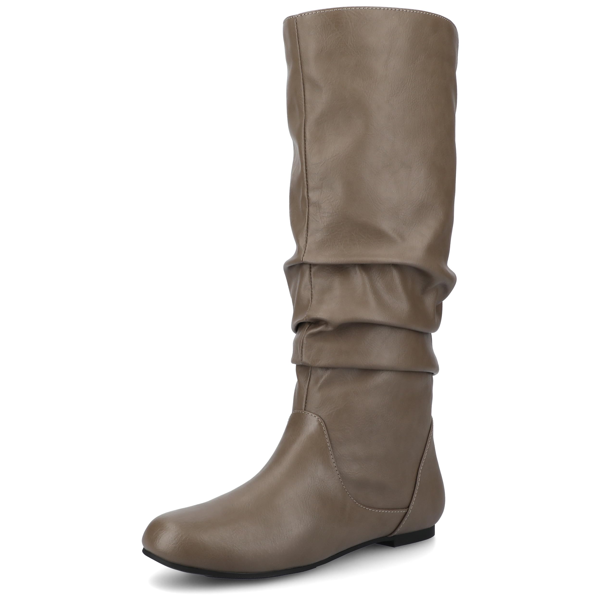 Journee Womens Jayne Round Toe Riding Boots Wide Footbed