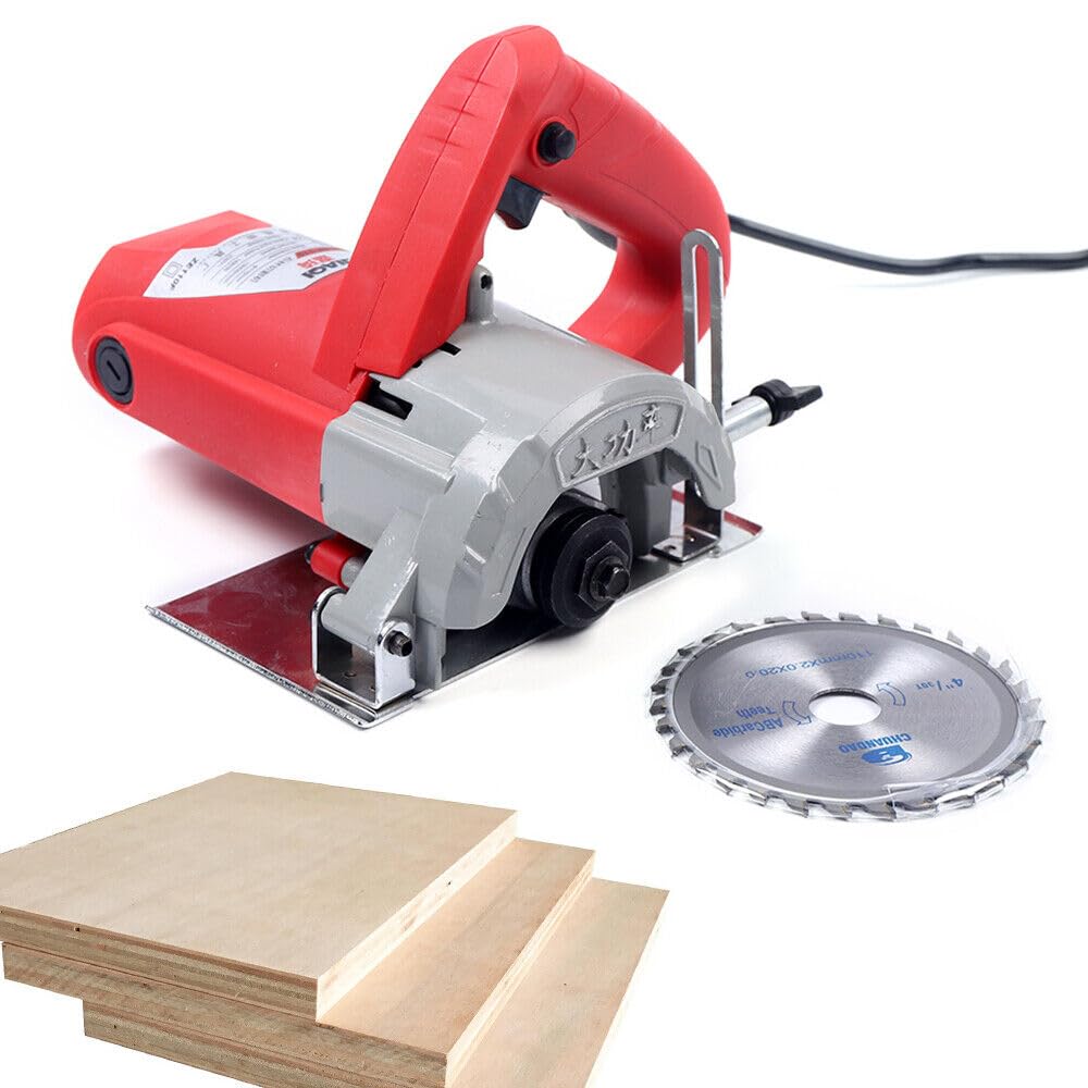 Sega da taglio per pietra, diametro lama elettrica adatta al taglio di pietra e legno, 0-45°, 1580 W, profondità massima 34 mm