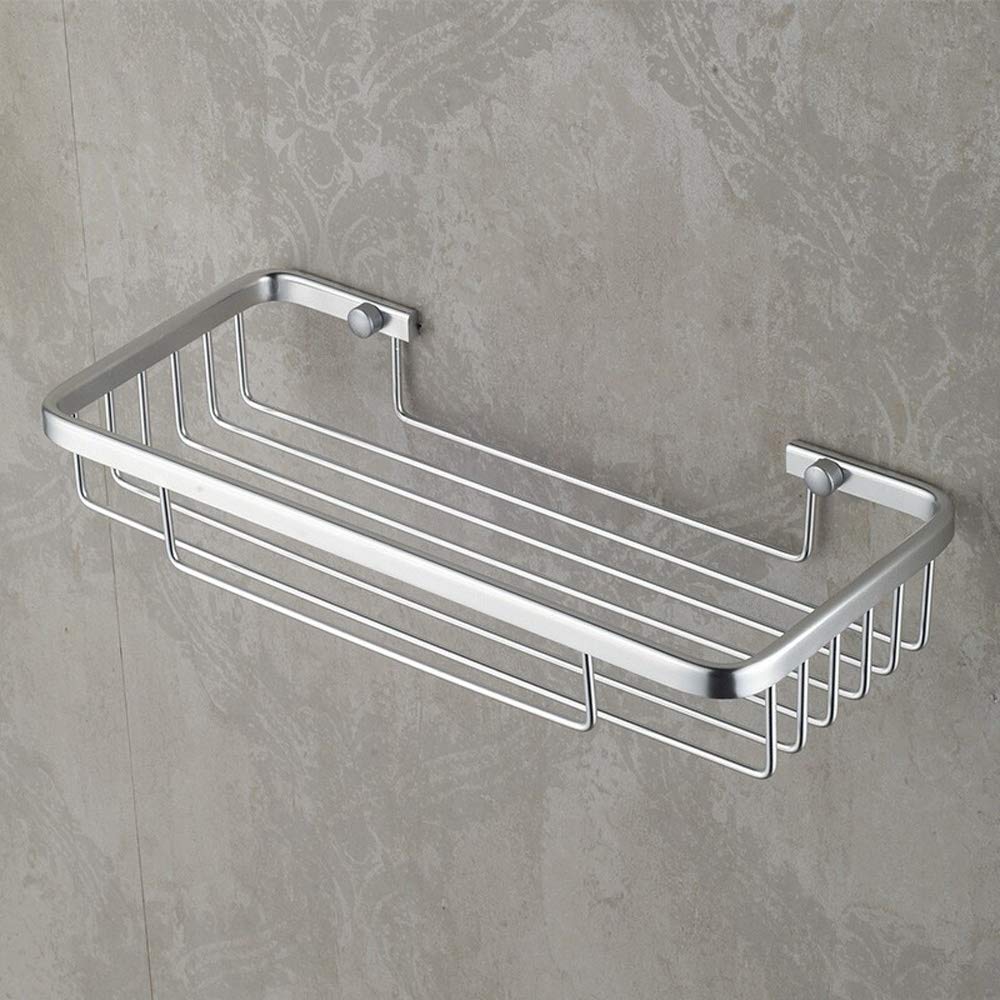 Estante organizador de aluminio para baño con cesta de jabón de drenaje, estante rectangular de almacenamiento para inodoro, ducha, estante de pared, decoración del hogar y accesorios de baño