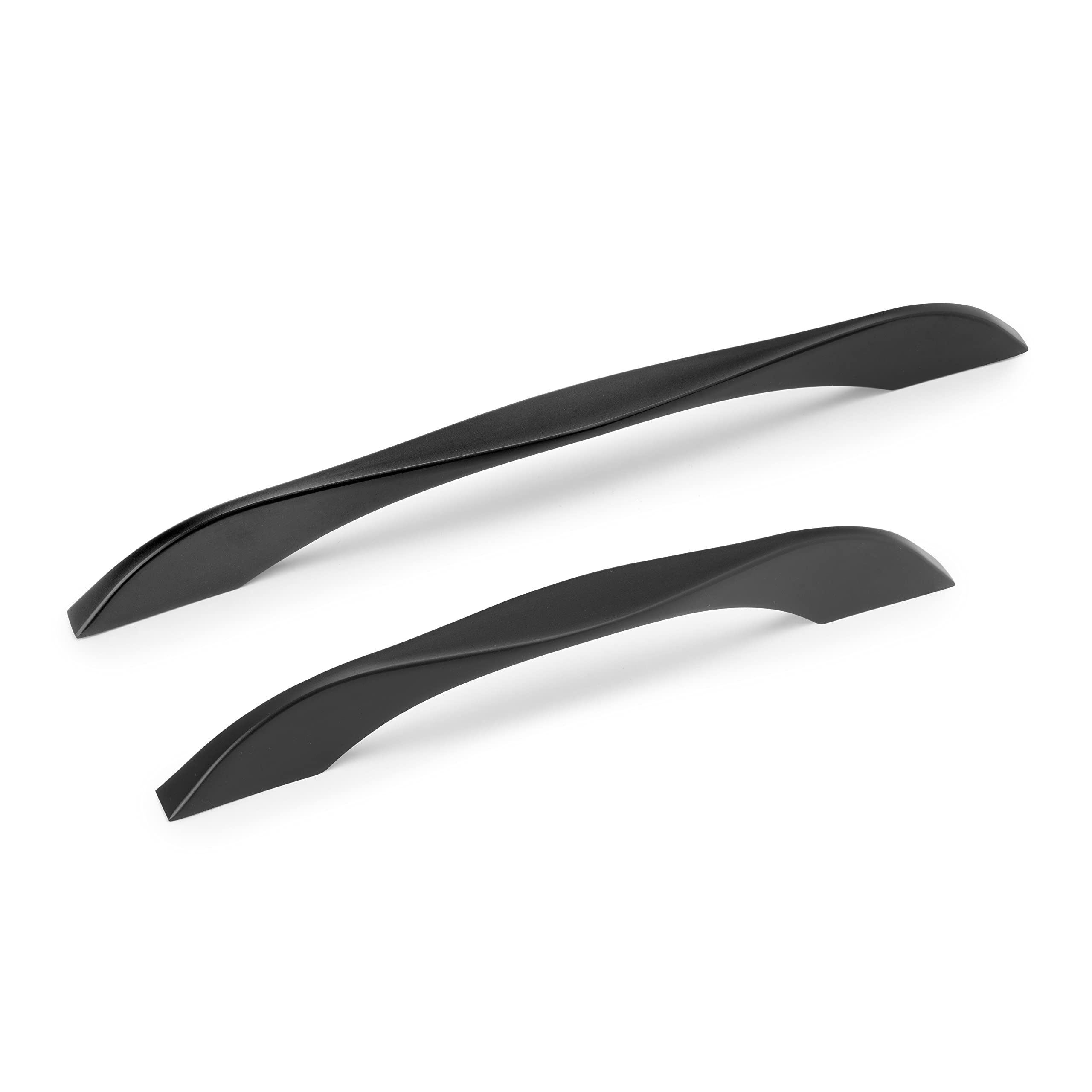 EMUCA - Tirador para mueble Varna, intereje 160 mm, L181 mm, Pintado negro, Zamak, 8 ud.